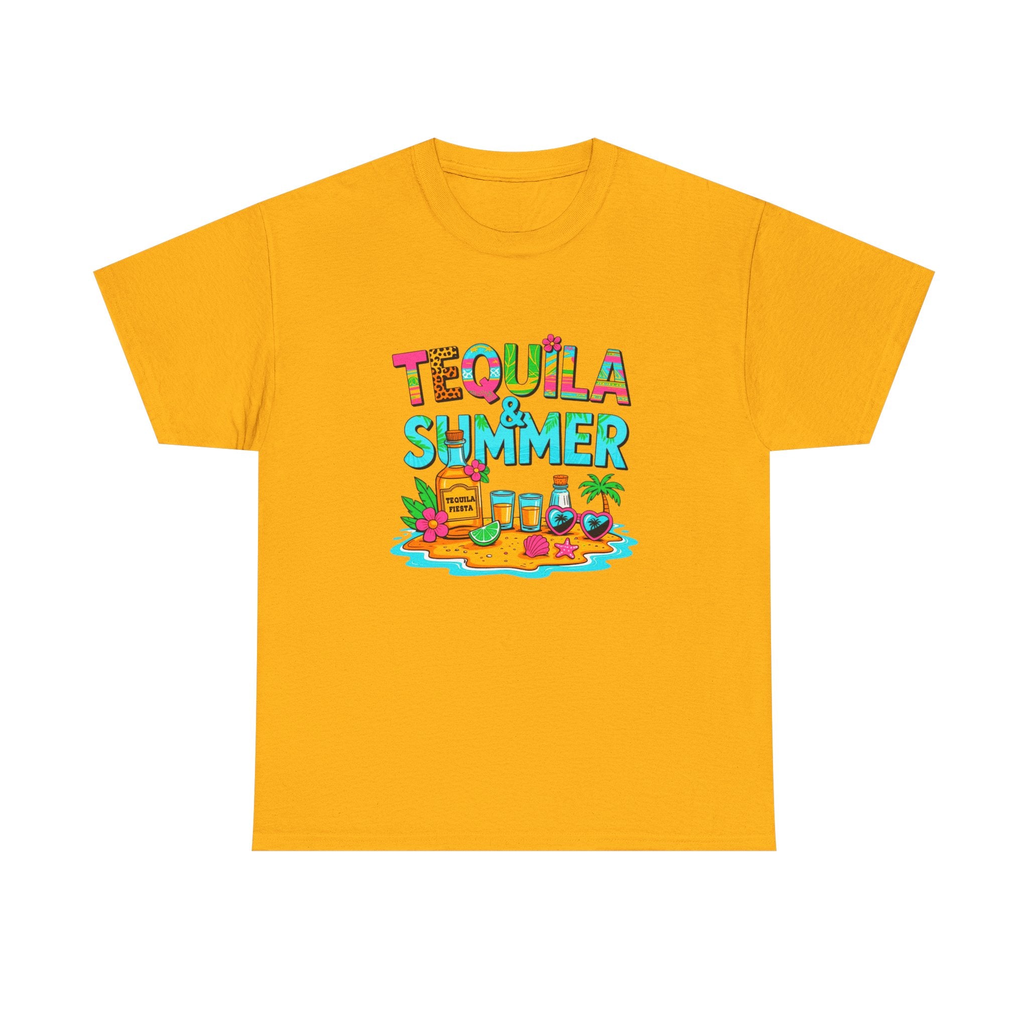 Tequila Summer Tee – Tropical Beach Cocktail Graphic T-Shirt