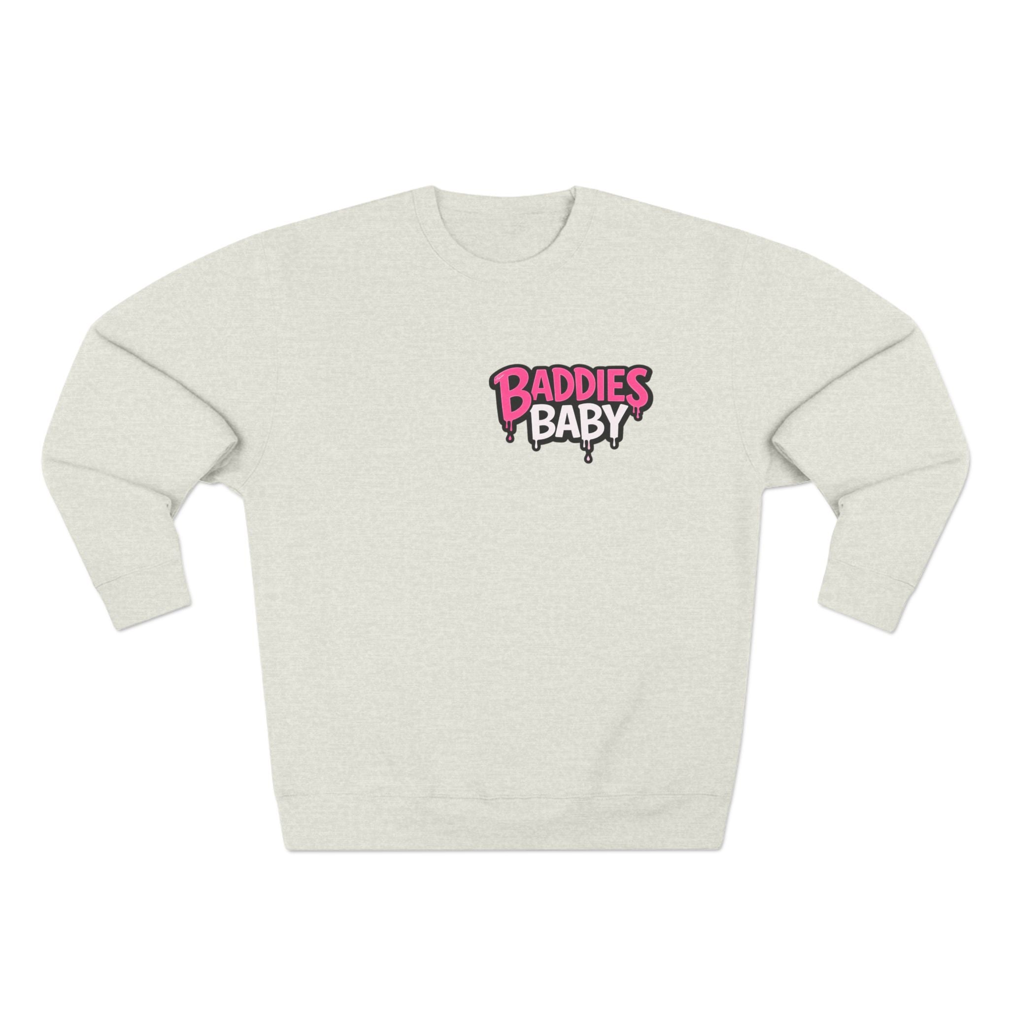 Baddies Baby Crewneck Sweatshirt — Cute Badass Cartoon Graphic