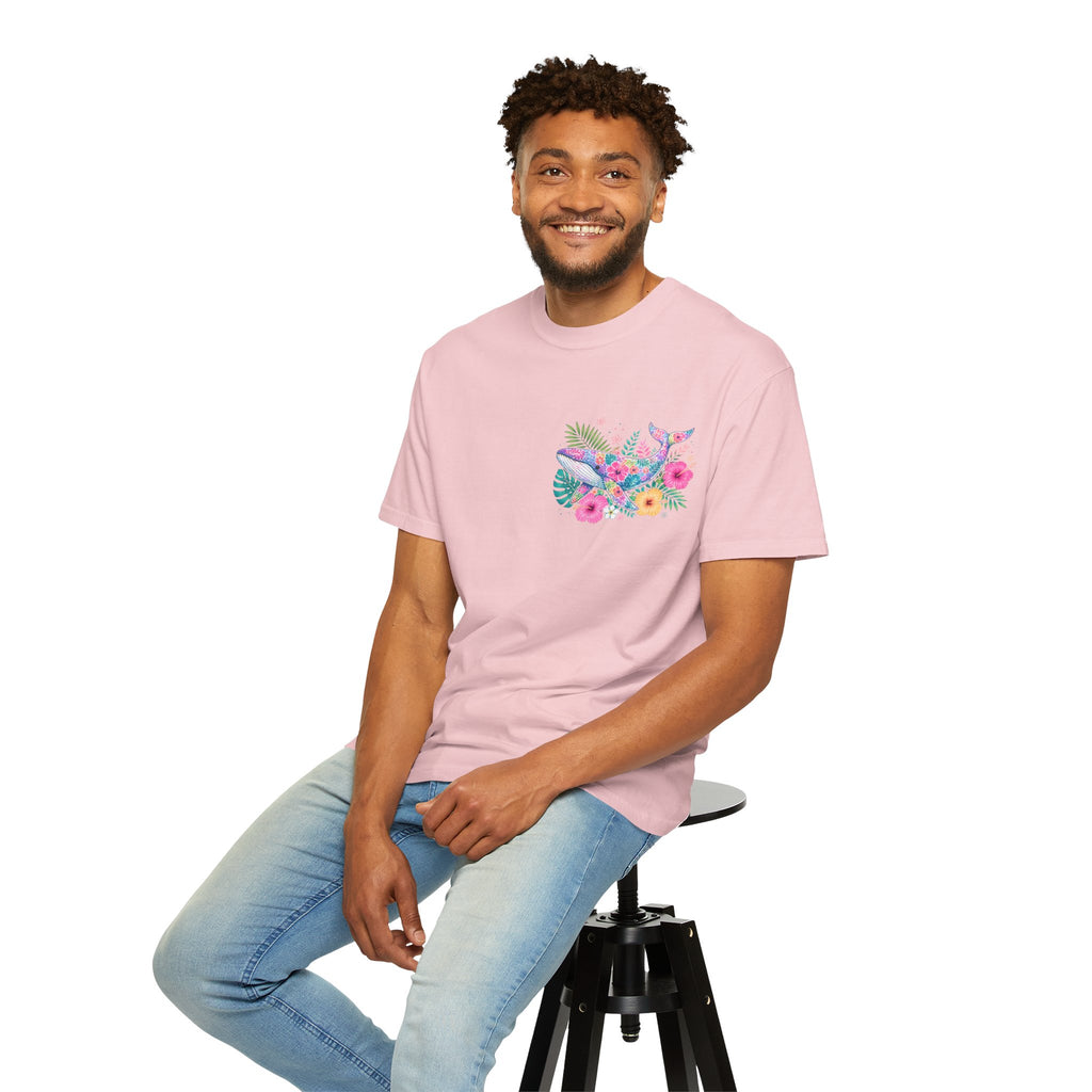Miami Beach Club T‑Shirt — Retro Flamingo Tropical Floral Graphic Tee