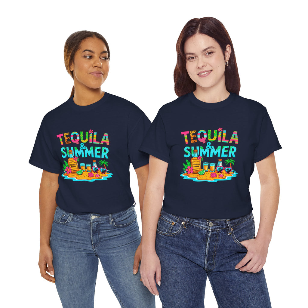 Tequila Summer Tee – Tropical Beach Cocktail Graphic T-Shirt