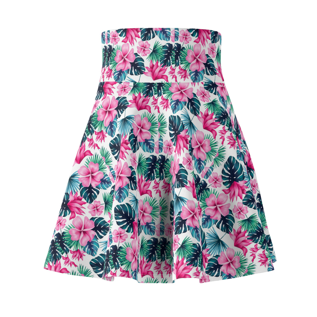 Tropical Floral Skater Skirt — Pink Hibiscus AOP Print