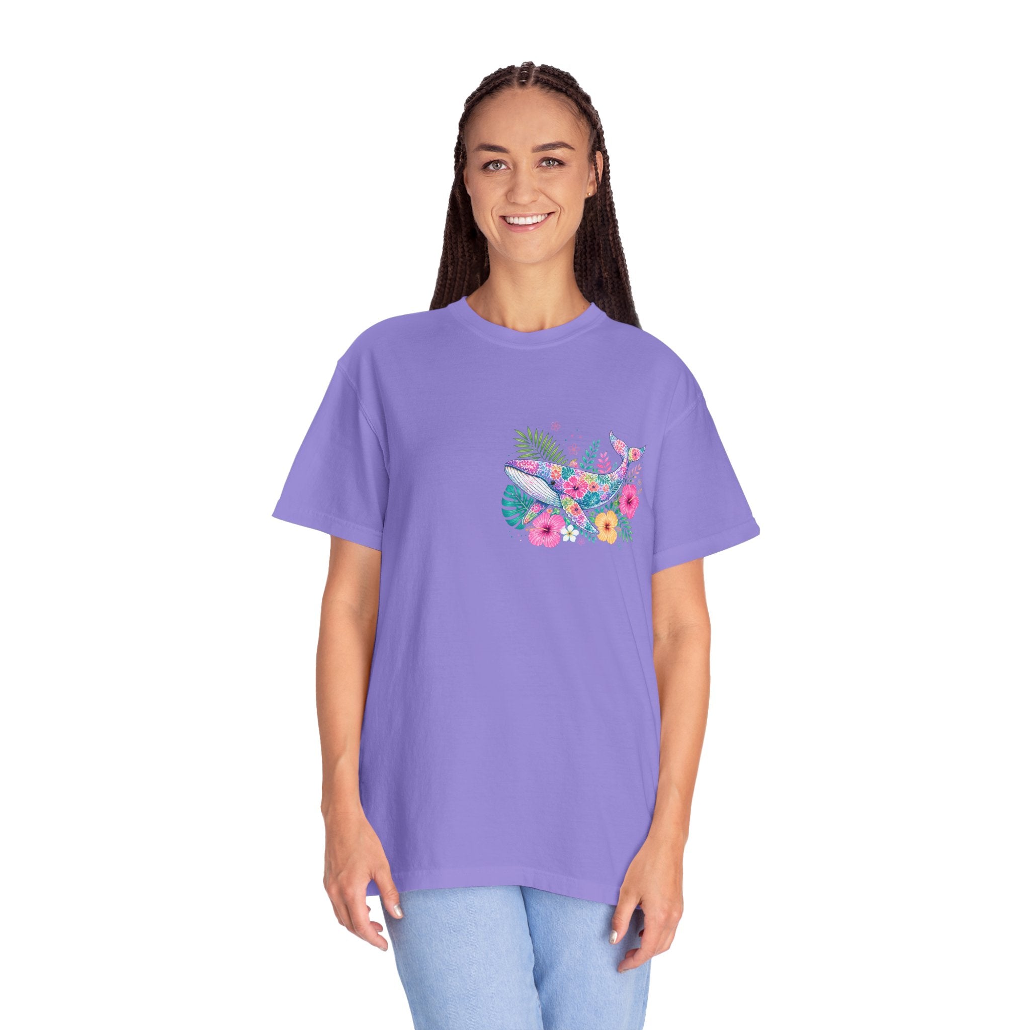 Miami Beach Club T‑Shirt — Retro Flamingo Tropical Floral Graphic Tee