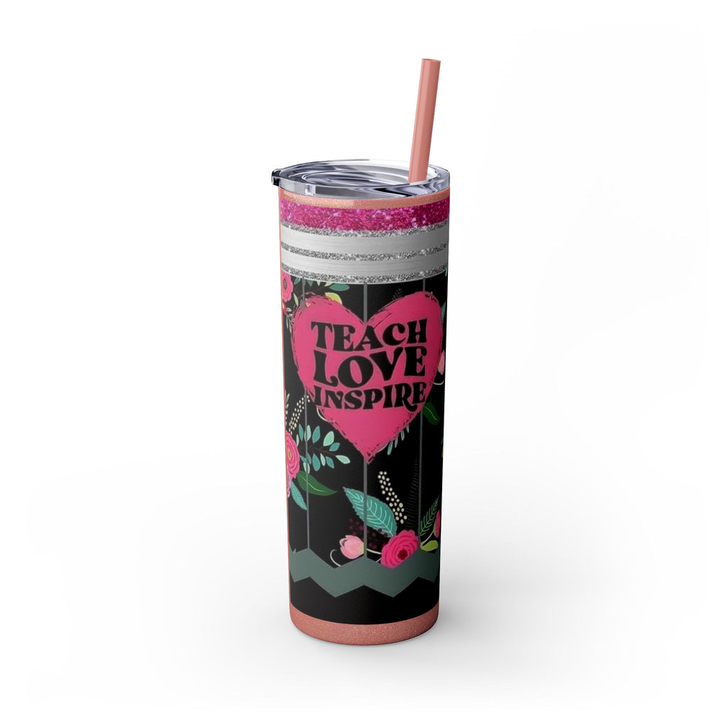 Teacher Skinny Tumbler with Straw — 20oz
