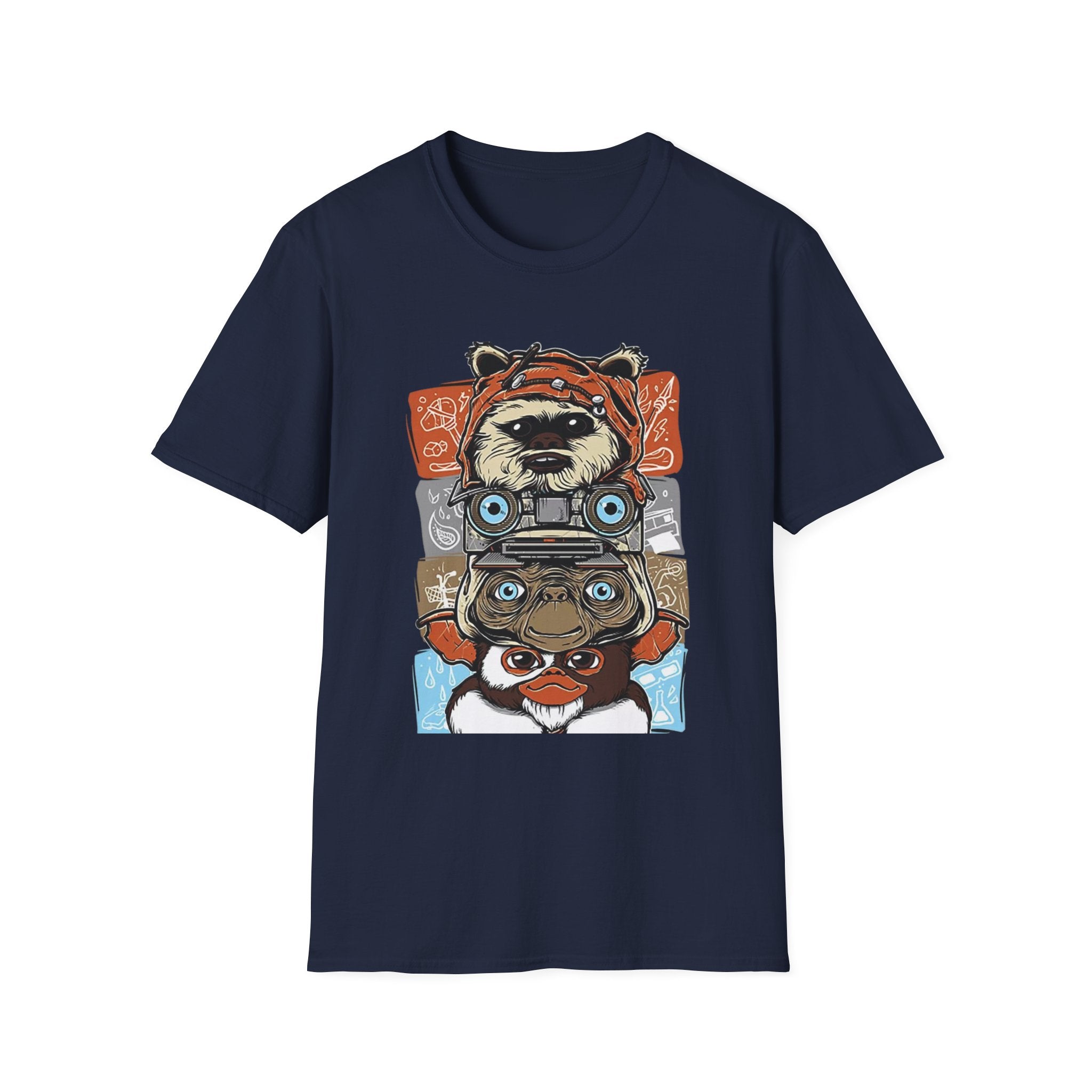 Retro Animal Stack T-Shirt — Vintage Owl, Fox & Raccoon Graphic Tee
