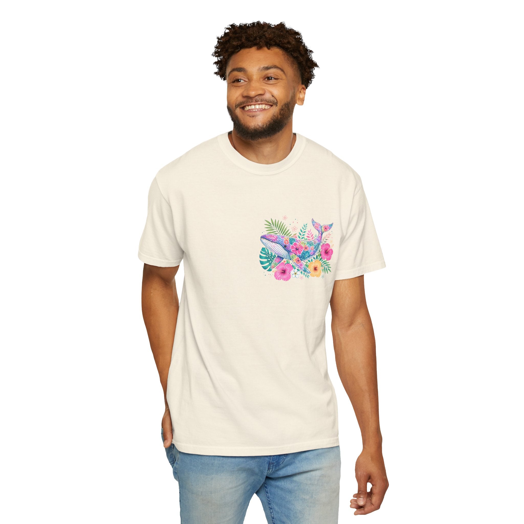 Miami Beach Club T‑Shirt — Retro Flamingo Tropical Floral Graphic Tee