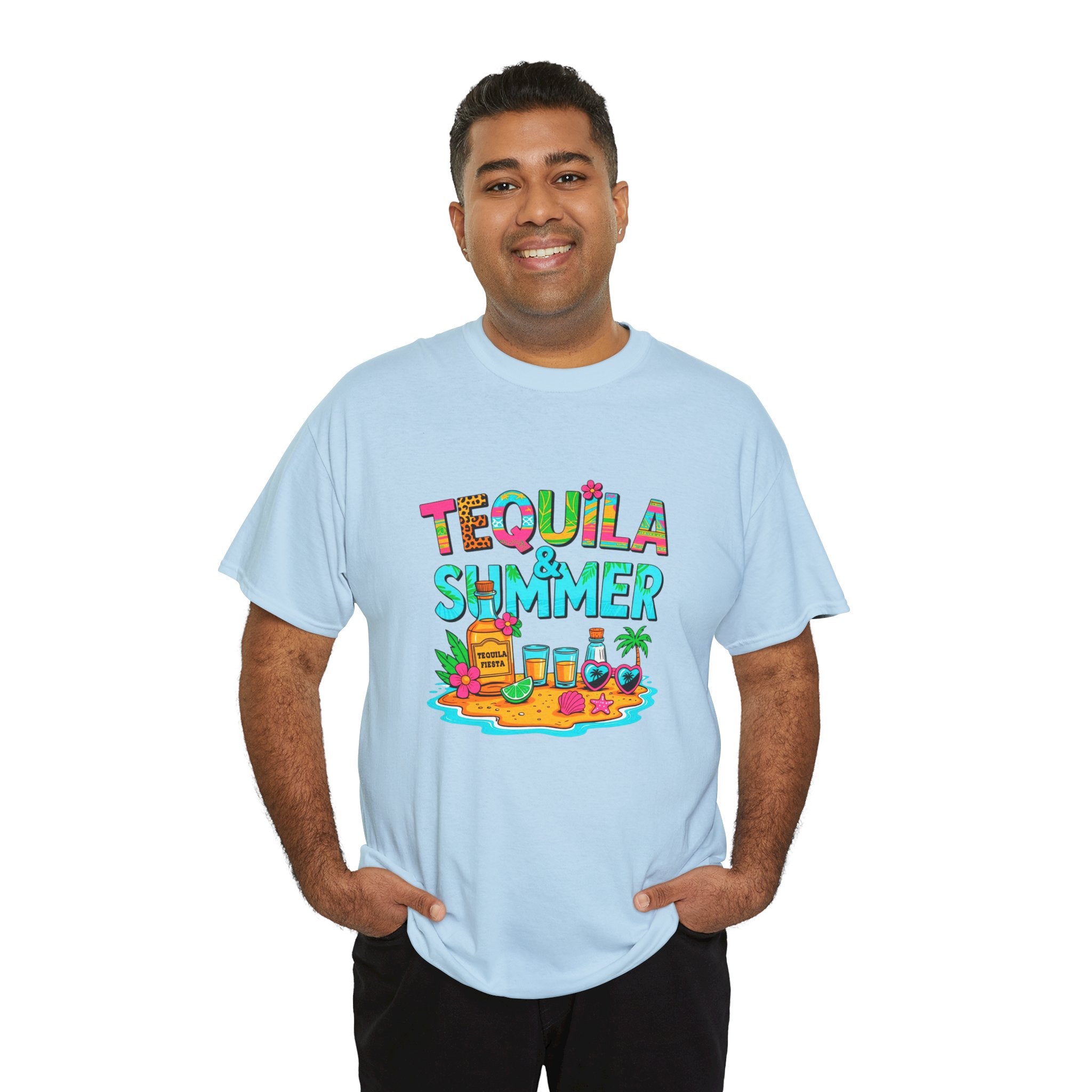 Tequila Summer Tee – Tropical Beach Cocktail Graphic T-Shirt