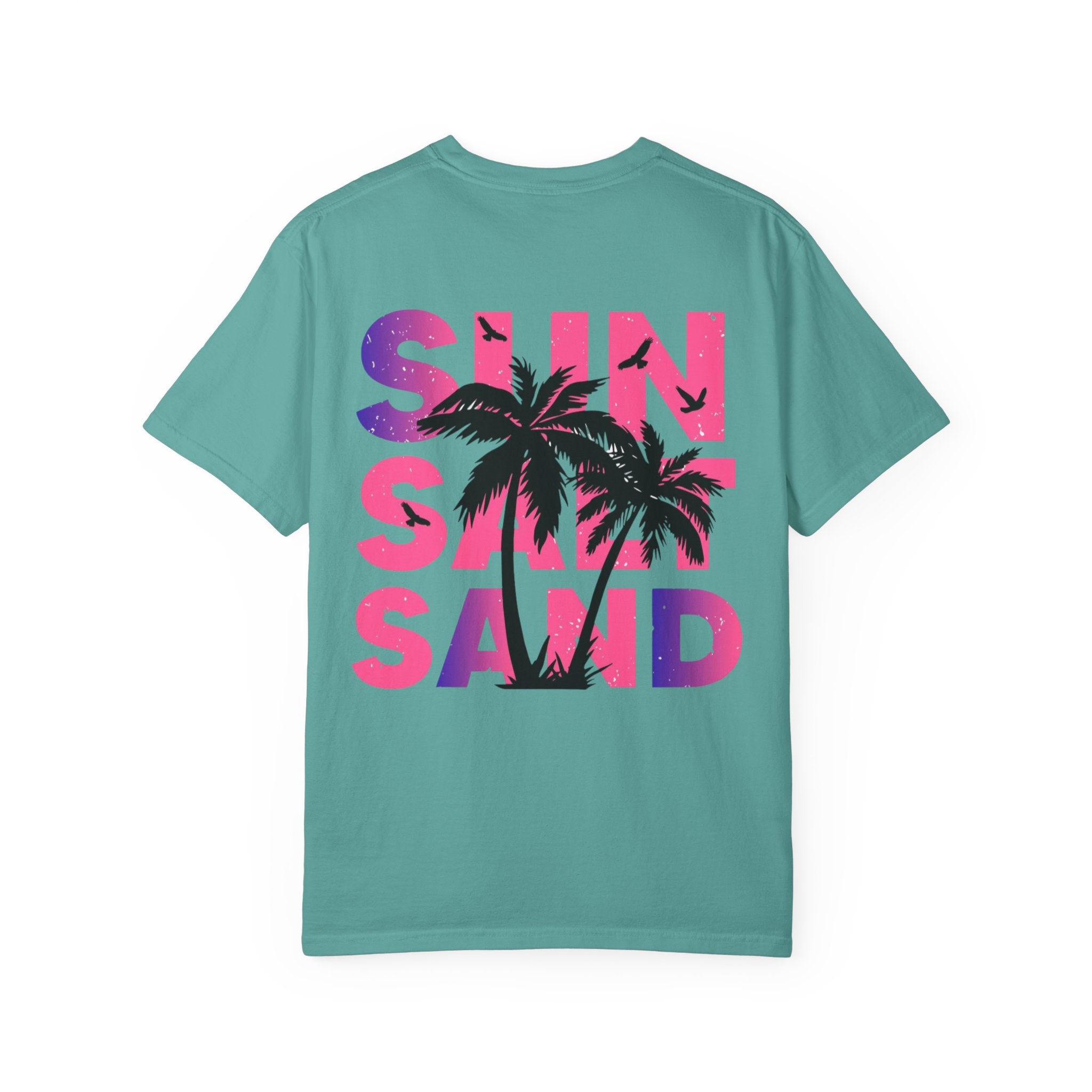 T-Shirt — "Sun Sand" Tropical Palm Floral Graphic Tee