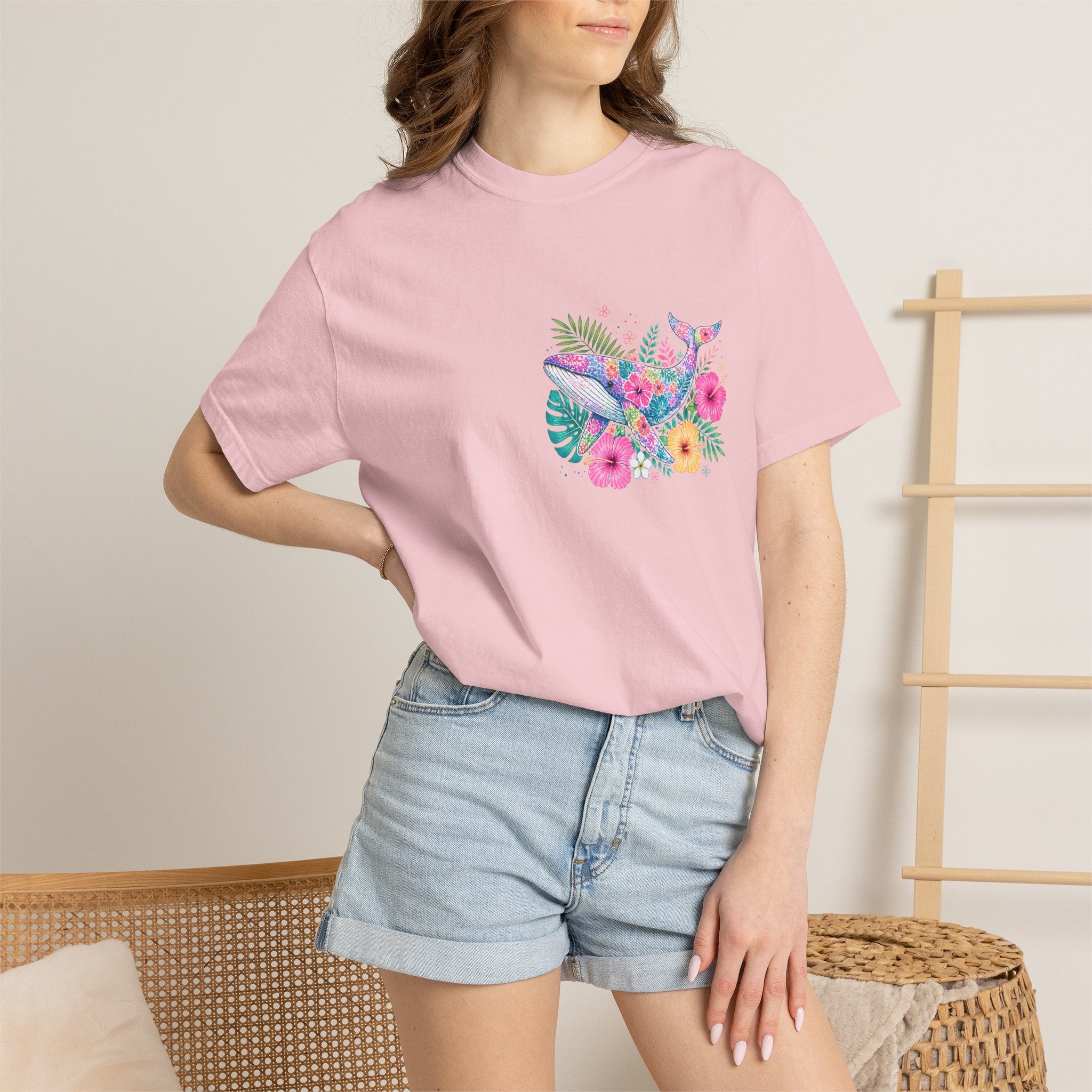 Miami Beach Club T‑Shirt — Retro Flamingo Tropical Floral Graphic Tee