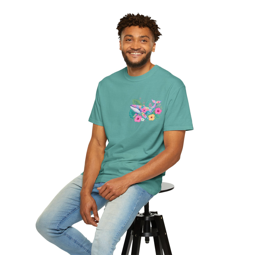 Miami Beach Club T‑Shirt — Retro Flamingo Tropical Floral Graphic Tee