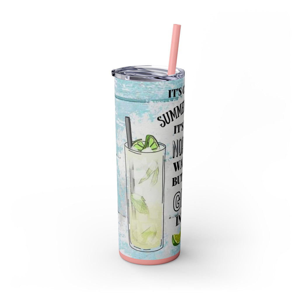 20oz Skinny Tumbler with Straw — Summer Water Tumbler