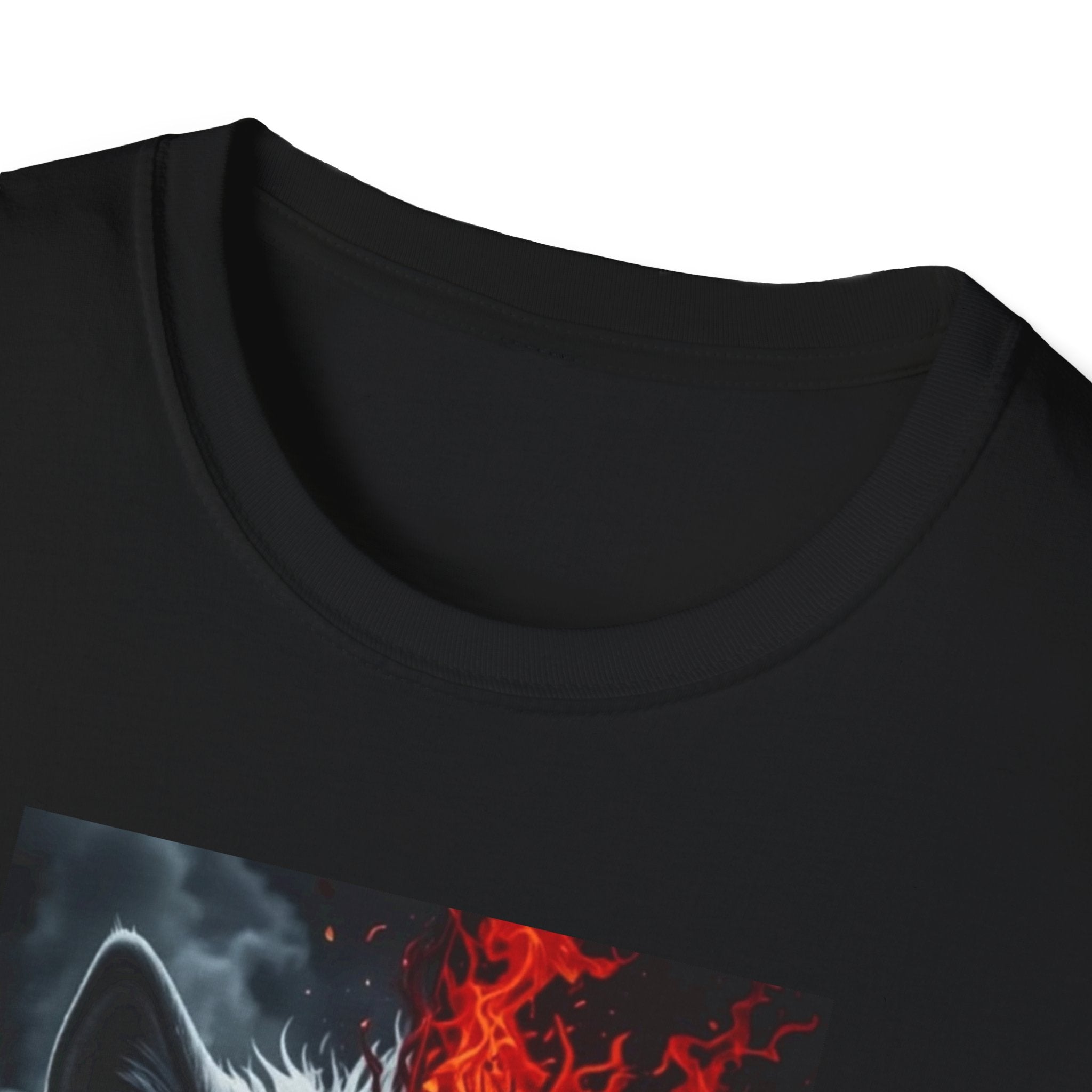 Wolf Split Face T-Shirt — Fire & Ice Graphic Tee