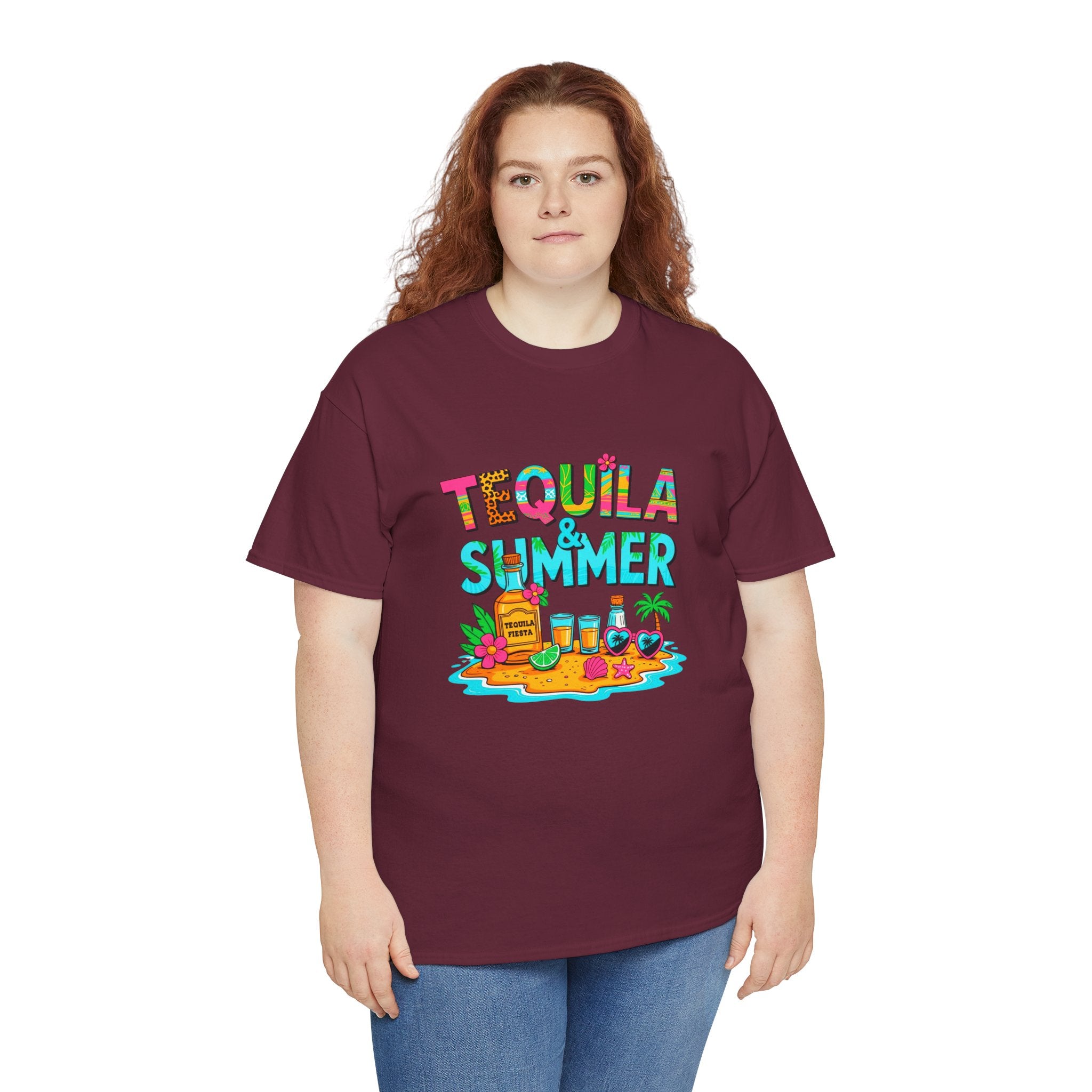 Tequila Summer Tee – Tropical Beach Cocktail Graphic T-Shirt