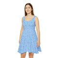 Blue Floral Skater Dress - Light Pastel Garden Print
