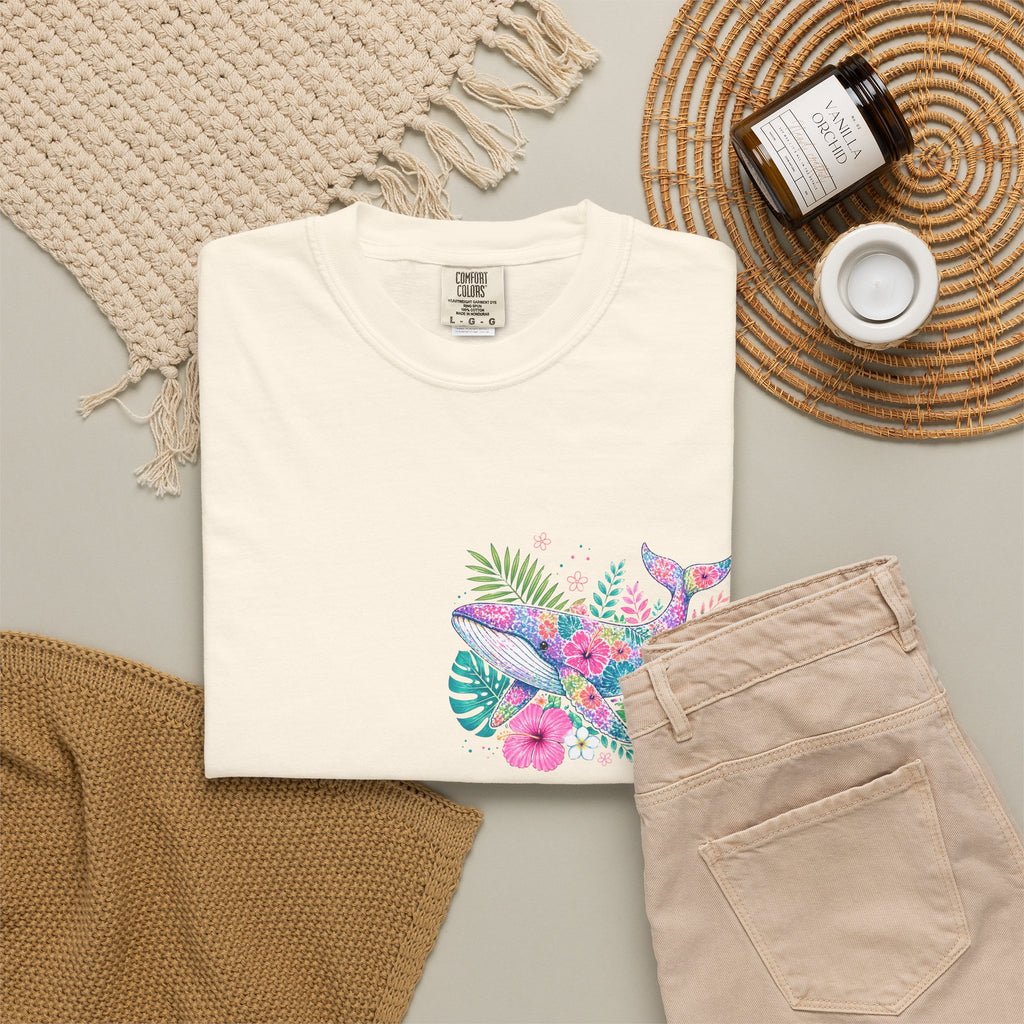 Miami Beach Club T‑Shirt — Retro Flamingo Tropical Floral Graphic Tee
