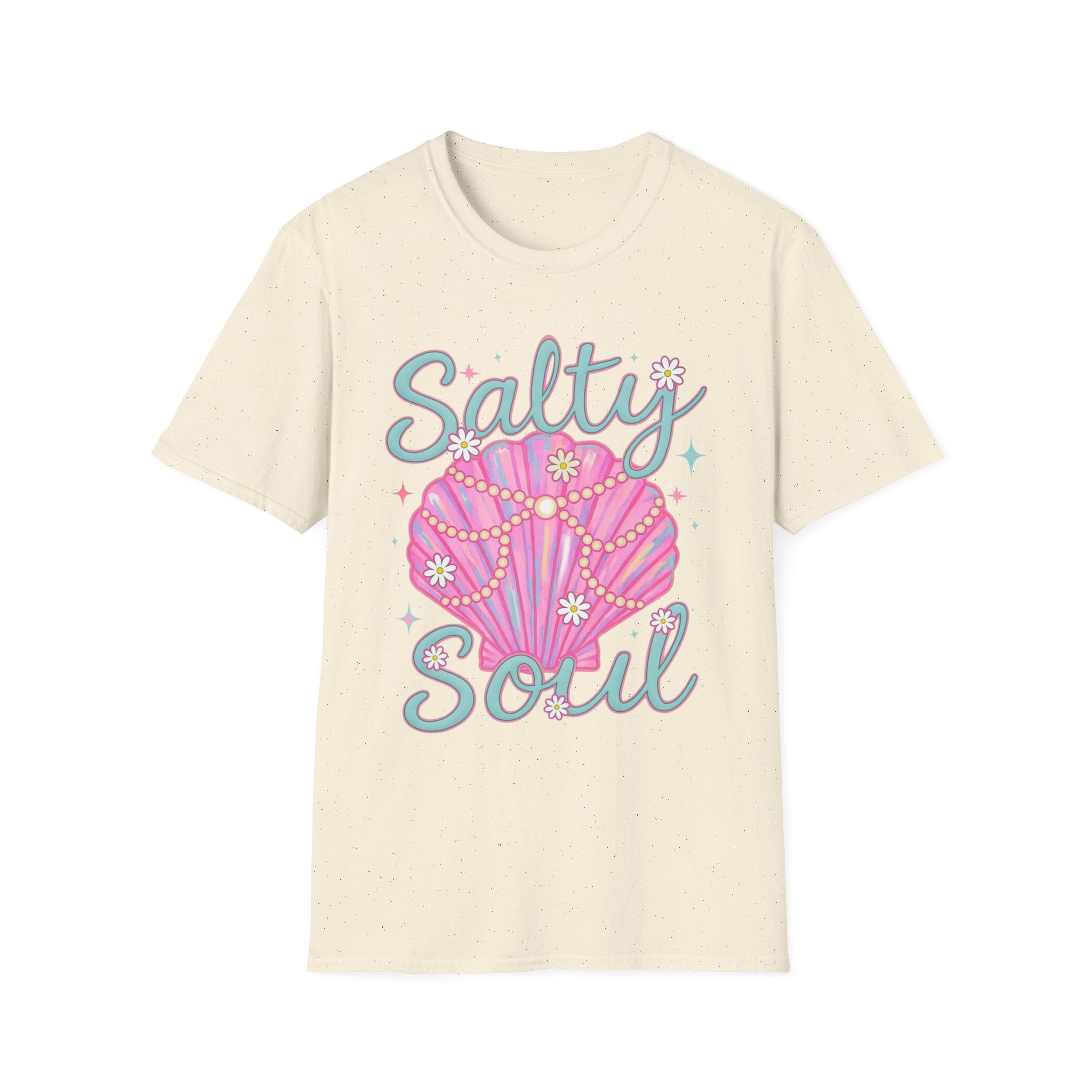 Salty Soul T-Shirt — Pink Seashell Beach Tee