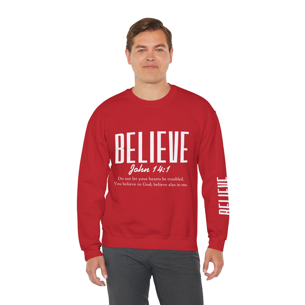Wolf Pack “Believe John 14:1” Crewneck – Faith Streetwear Pullover