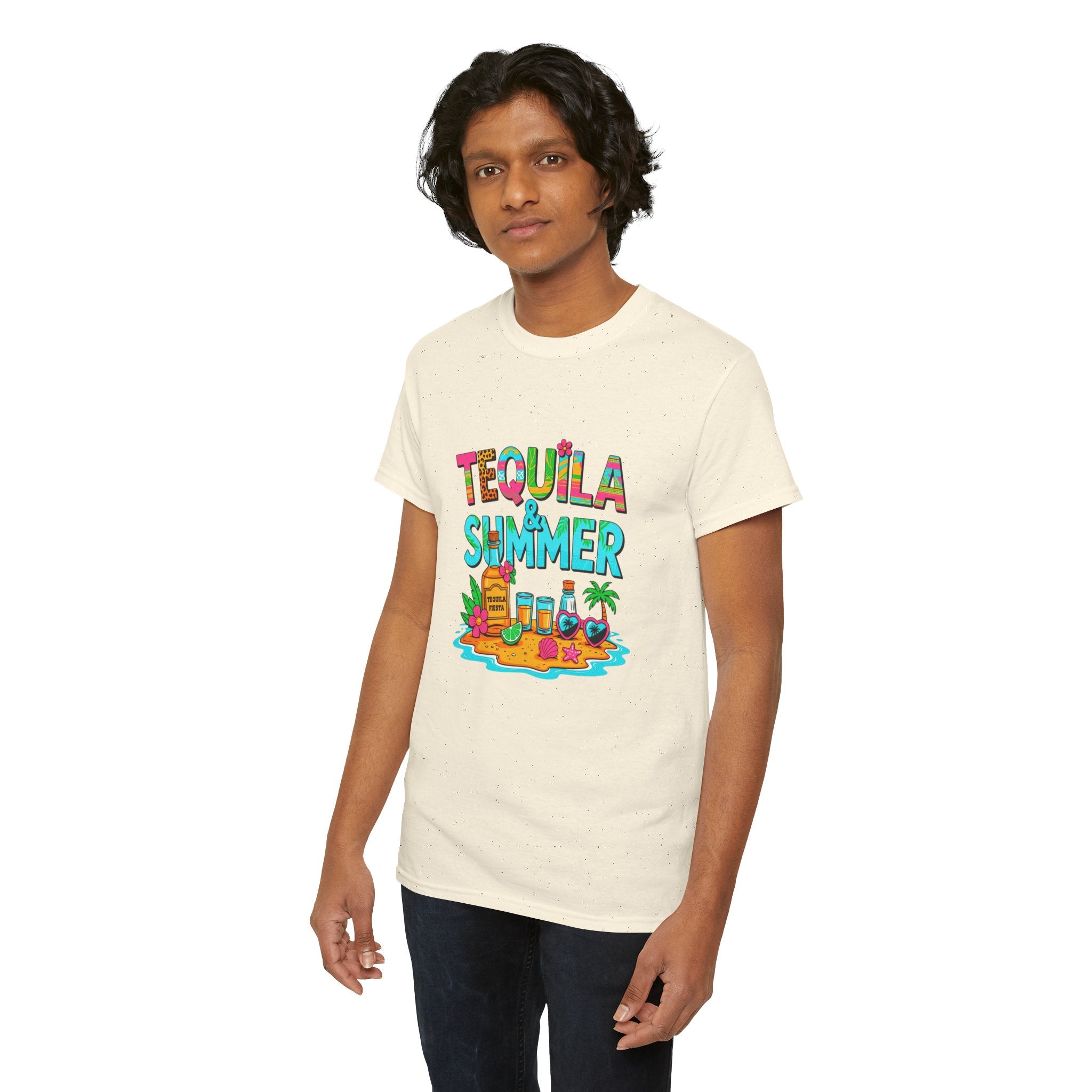 Tequila Summer Tee – Tropical Beach Cocktail Graphic T-Shirt