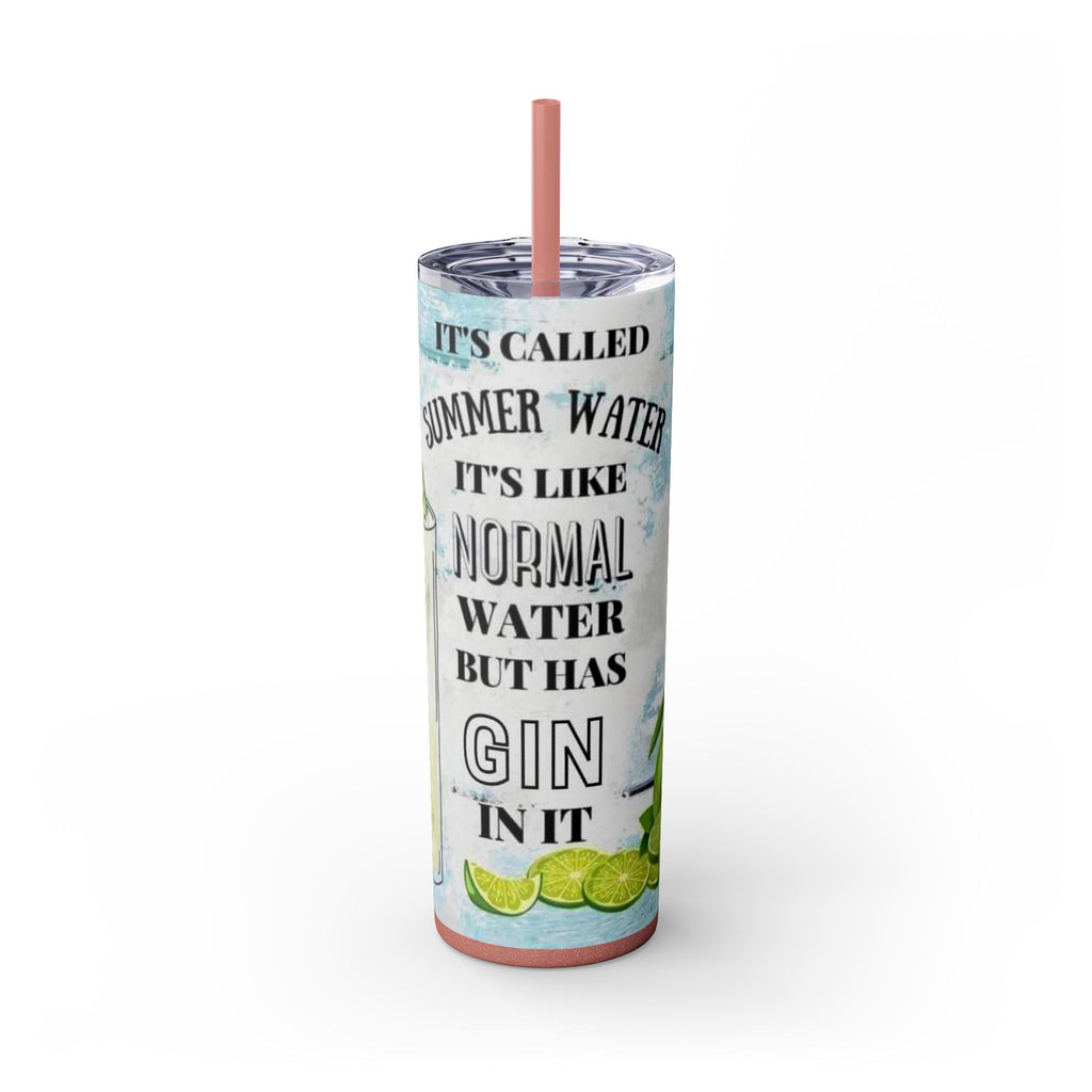 20oz Skinny Tumbler with Straw — Summer Water Tumbler