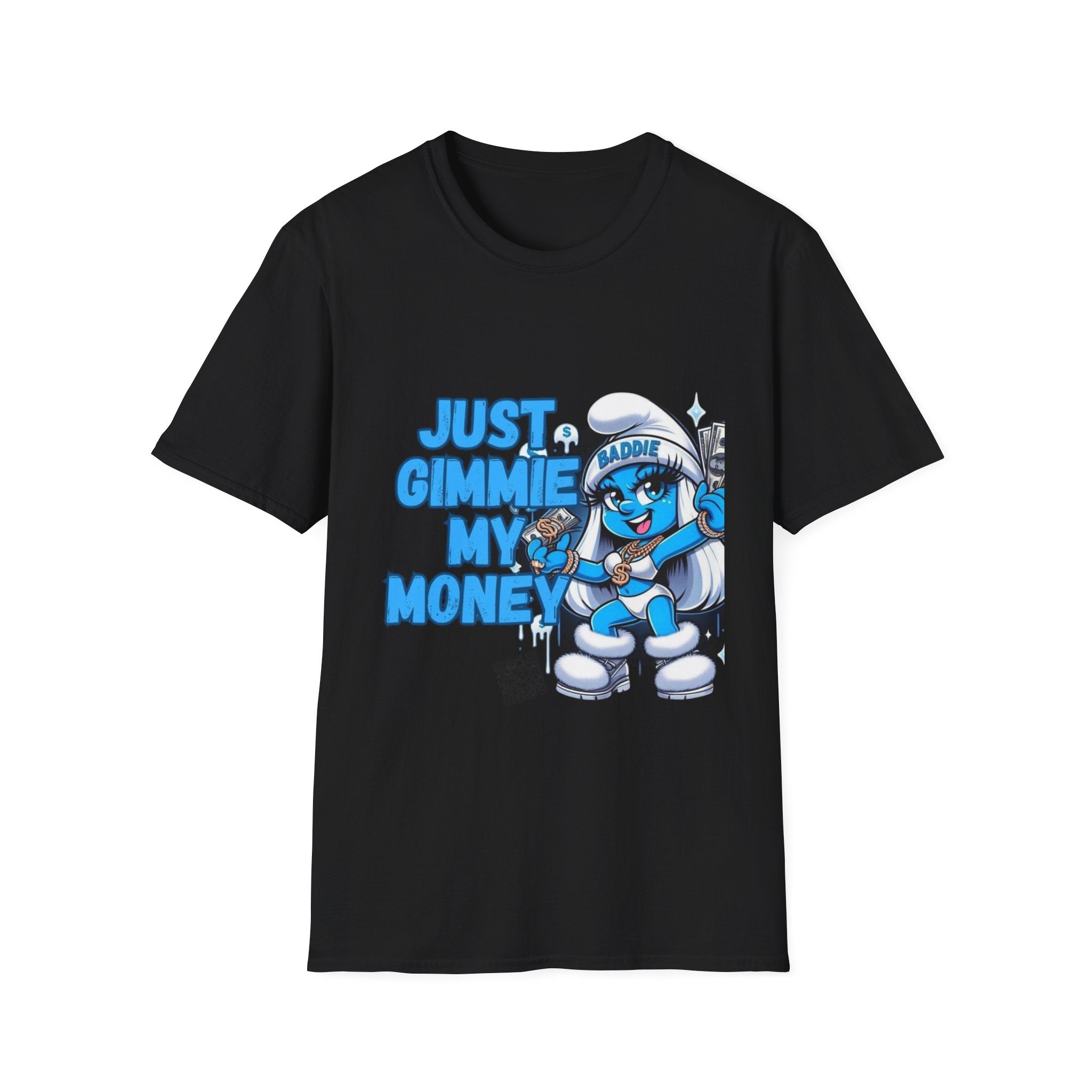 Just Gimmie My Money T-Shirt — Cute Blue Character Graphic Tee