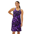 Purple Paisley Racerback Dress — Boho Floral AOP Shift Dress