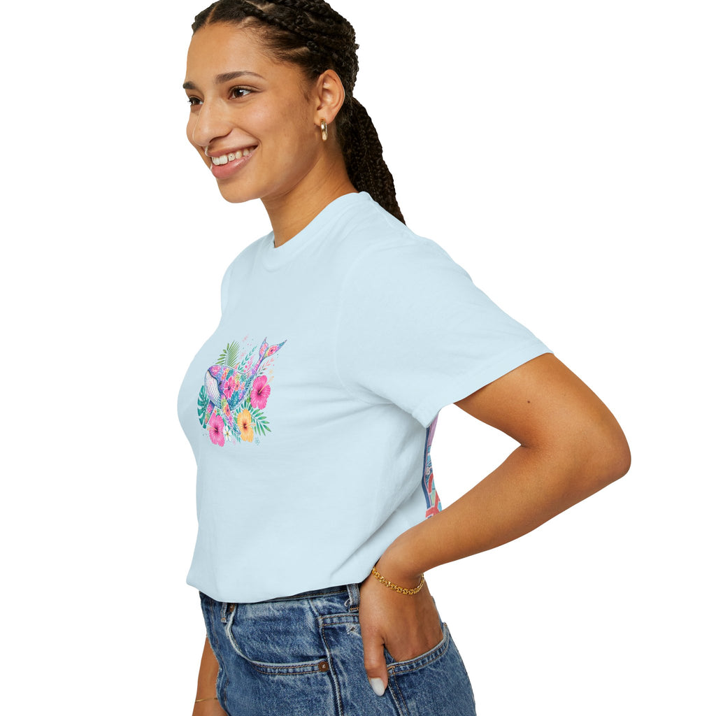Miami Beach Club T‑Shirt — Retro Flamingo Tropical Floral Graphic Tee
