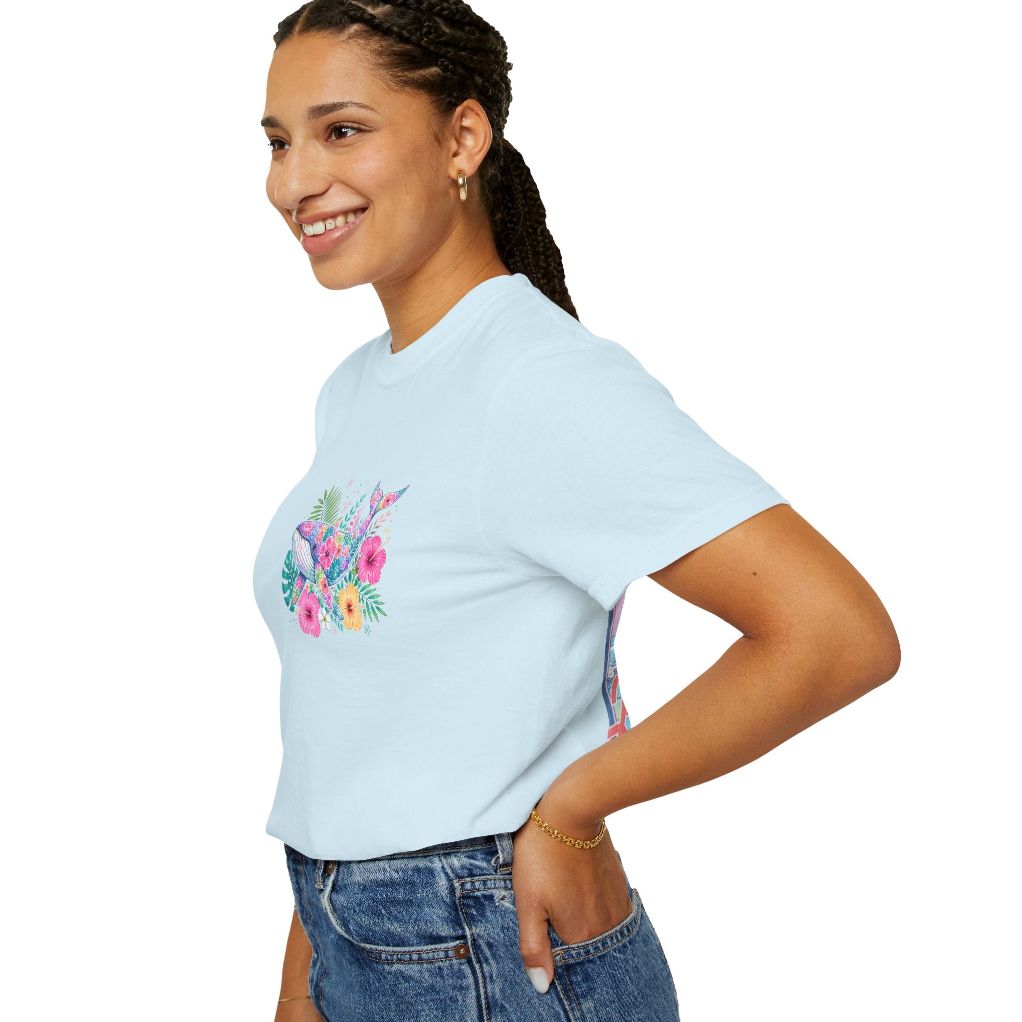 Miami Beach Club T‑Shirt — Retro Flamingo Tropical Floral Graphic Tee