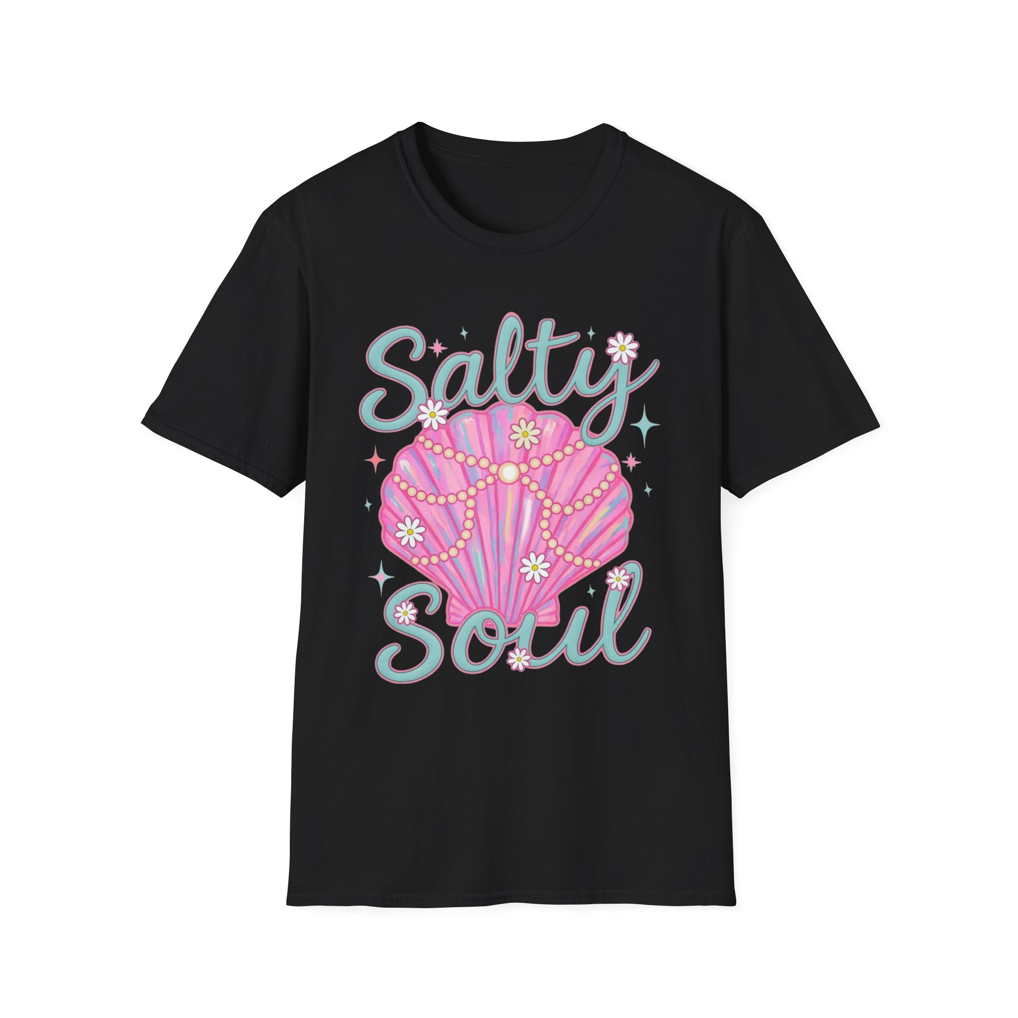 Salty Soul T-Shirt — Pink Seashell Beach Tee