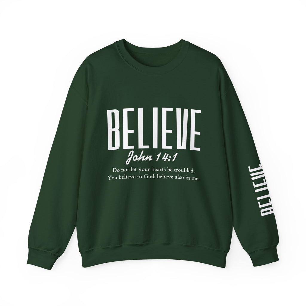 Wolf Pack “Believe John 14:1” Crewneck – Faith Streetwear Pullover