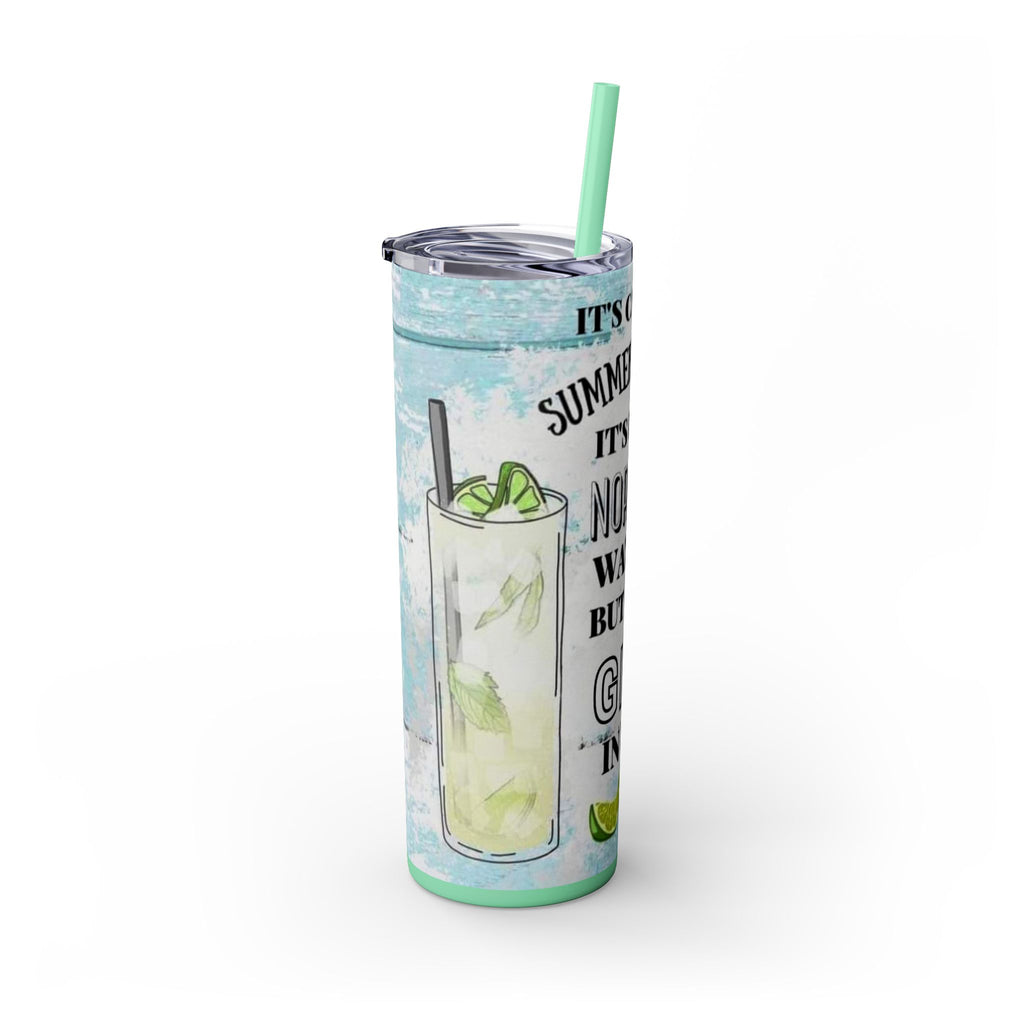 20oz Skinny Tumbler with Straw — Summer Water Tumbler