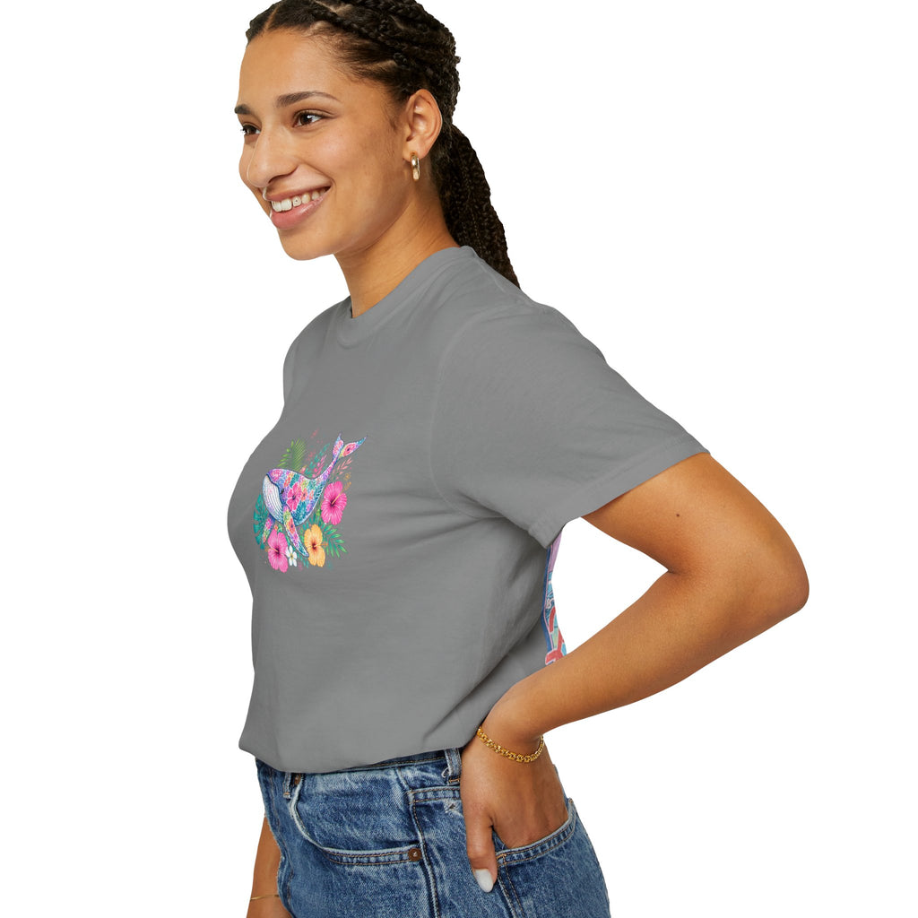 Miami Beach Club T‑Shirt — Retro Flamingo Tropical Floral Graphic Tee