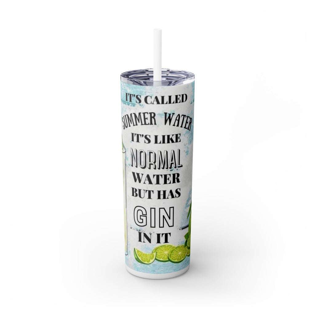 20oz Skinny Tumbler with Straw — Summer Water Tumbler