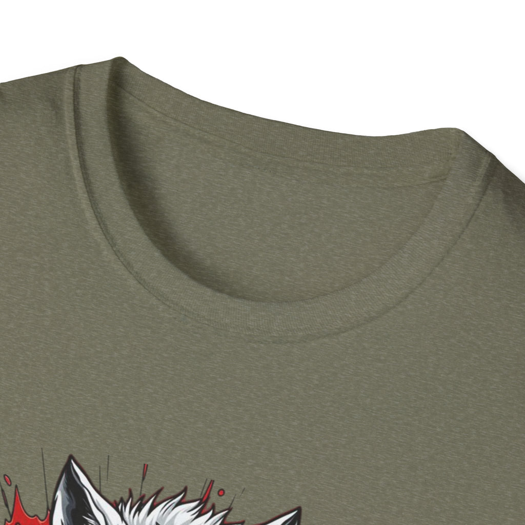 Wolf Suit T-Shirt — Wolf in Suit Graphic Tee (Bold Red Splash)