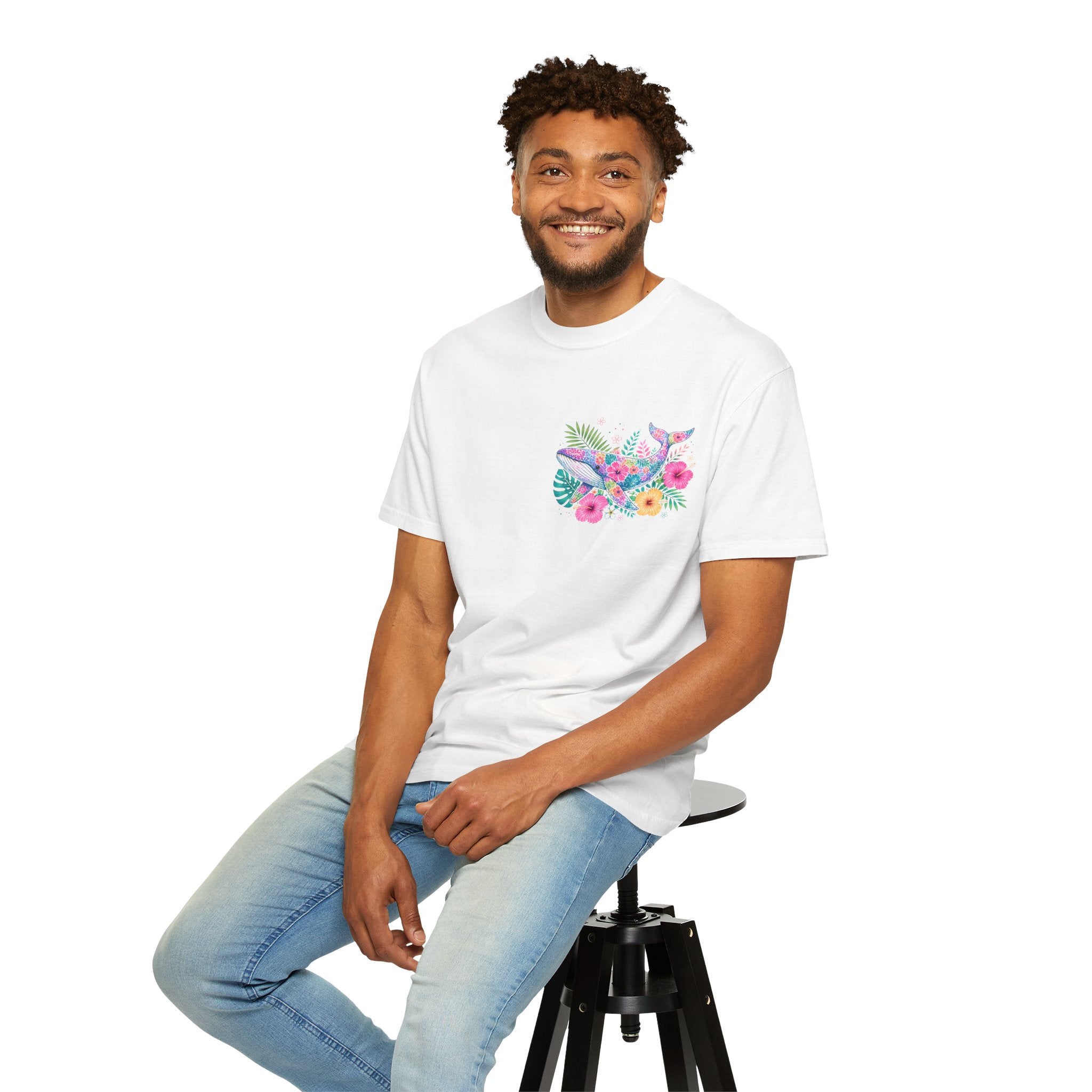 Miami Beach Club T‑Shirt — Retro Flamingo Tropical Floral Graphic Tee