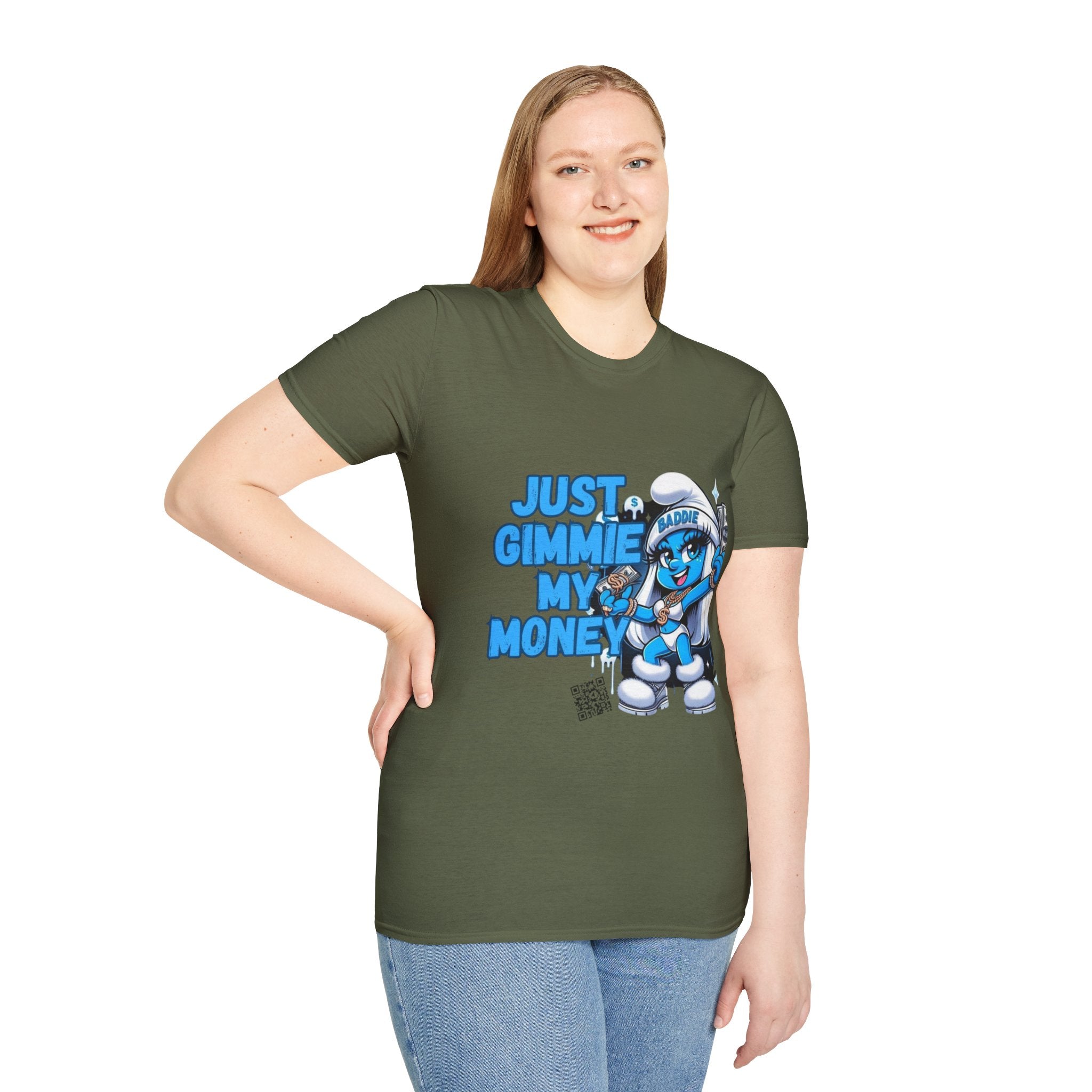 Just Gimmie My Money T-Shirt — Cute Blue Character Graphic Tee