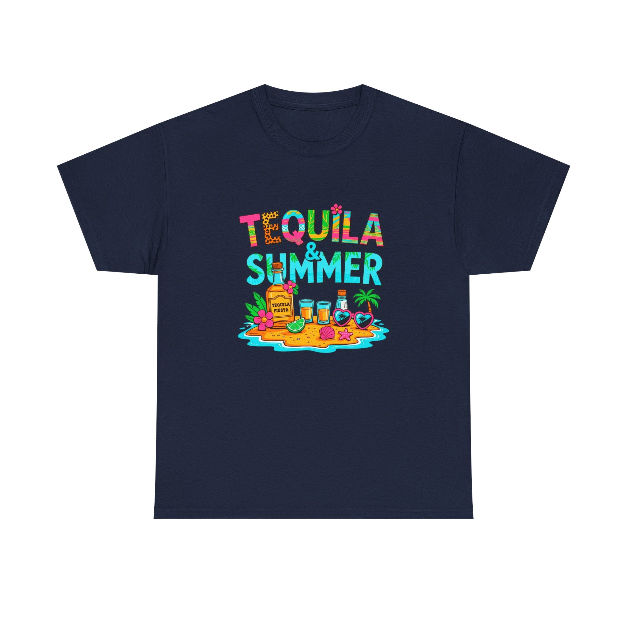 Tequila Summer Tee – Tropical Beach Cocktail Graphic T-Shirt