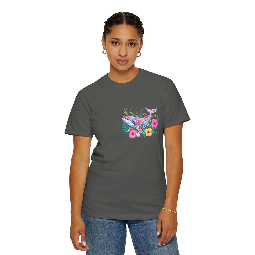 Miami Beach Club T‑Shirt — Retro Flamingo Tropical Floral Graphic Tee