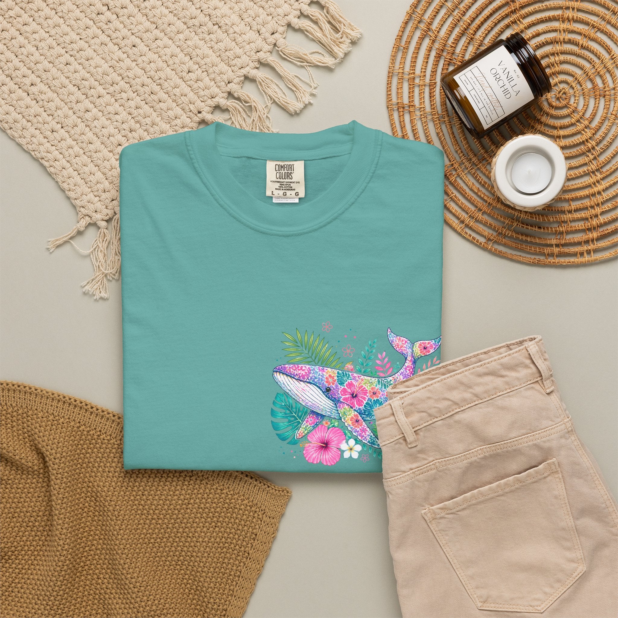 Miami Beach Club T‑Shirt — Retro Flamingo Tropical Floral Graphic Tee