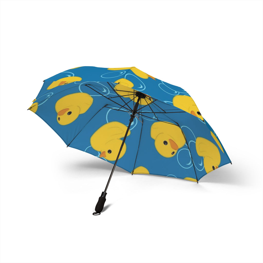 Rubber Duck Blue Foldable Umbrella — Semi‑Automatic Compact Travel Umbrella