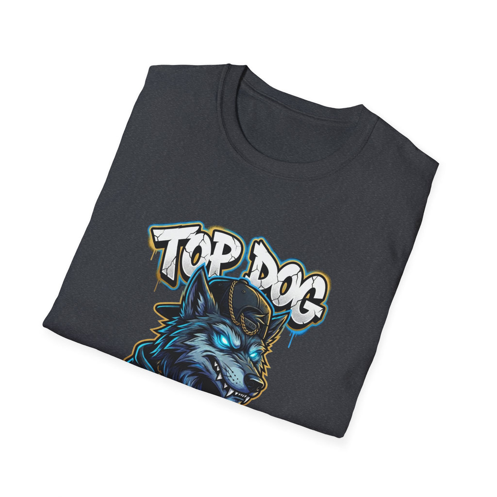 Top Dog On The Block Graphic T-Shirt — Bold Blue Wolf Streetwear Tee