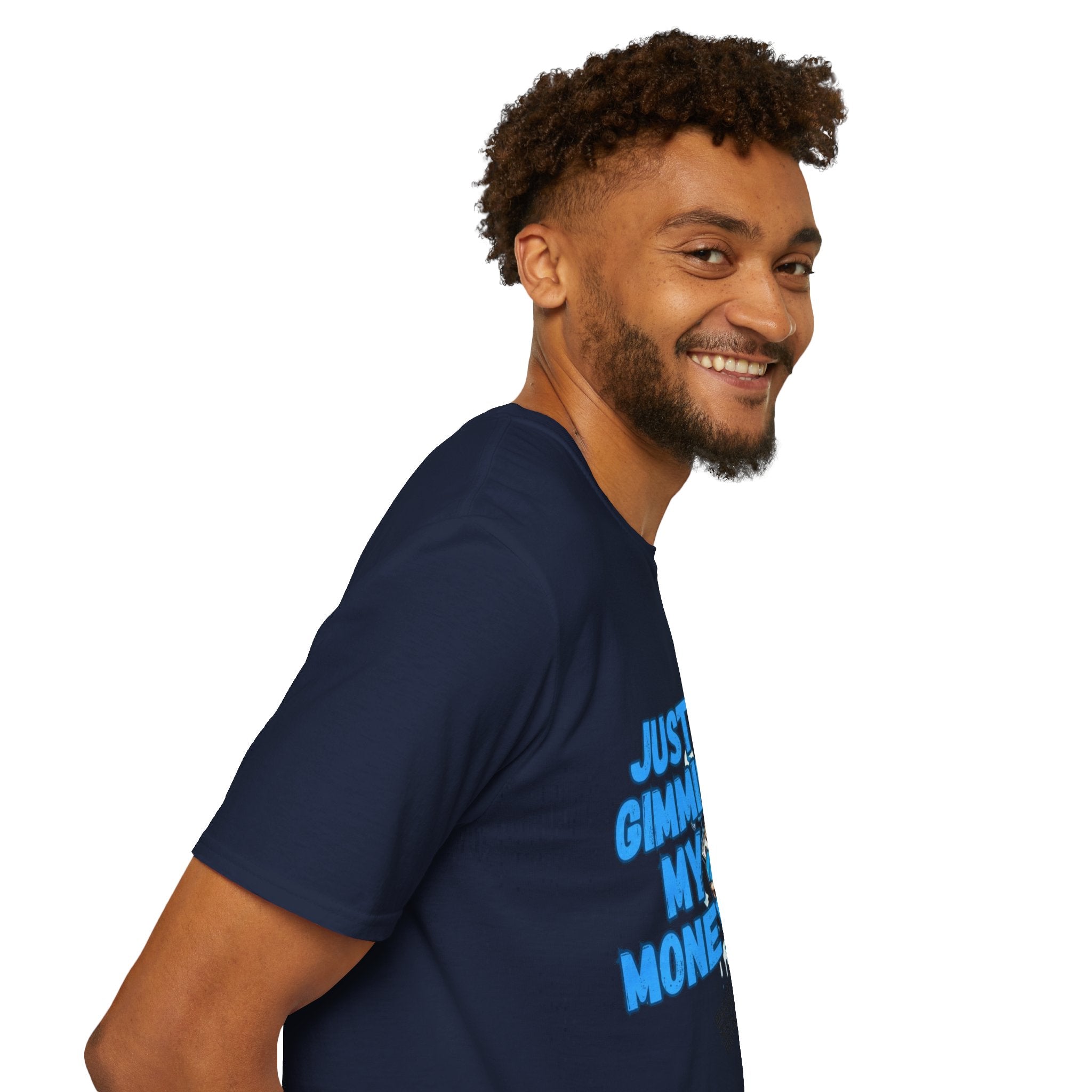 Just Gimmie My Money T-Shirt — Cute Blue Character Graphic Tee
