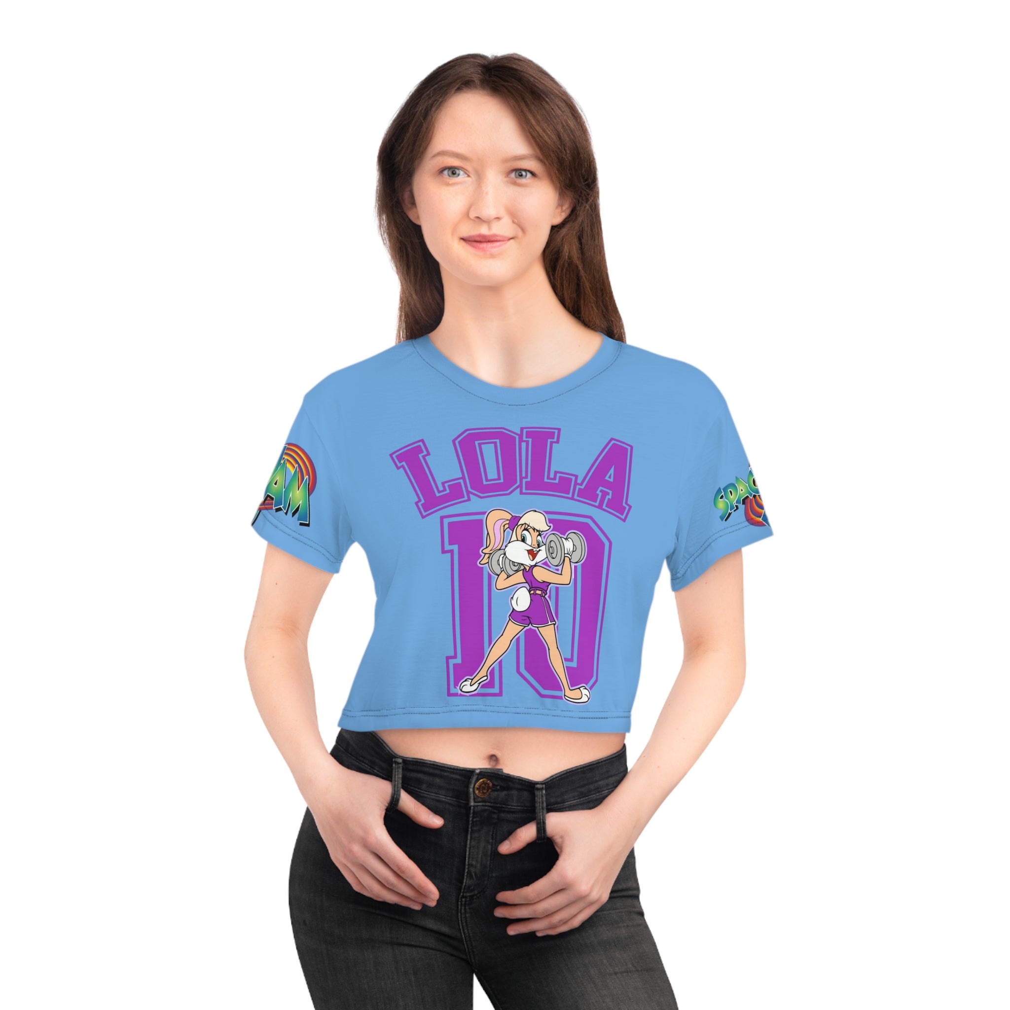 Lola Bunny Crop Tee — Tune Squad Basketball Graphic