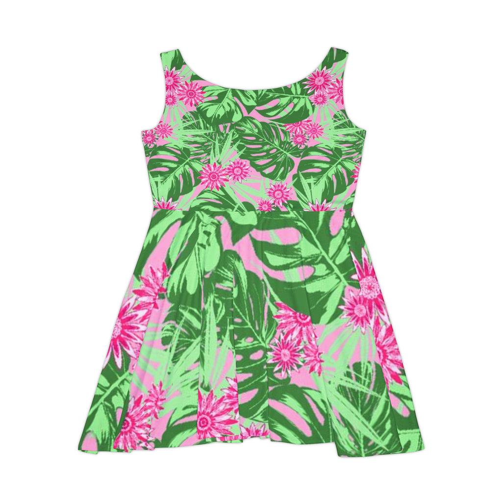 Copy of Skater Dress — Tropical Pink Floral All-Over Print