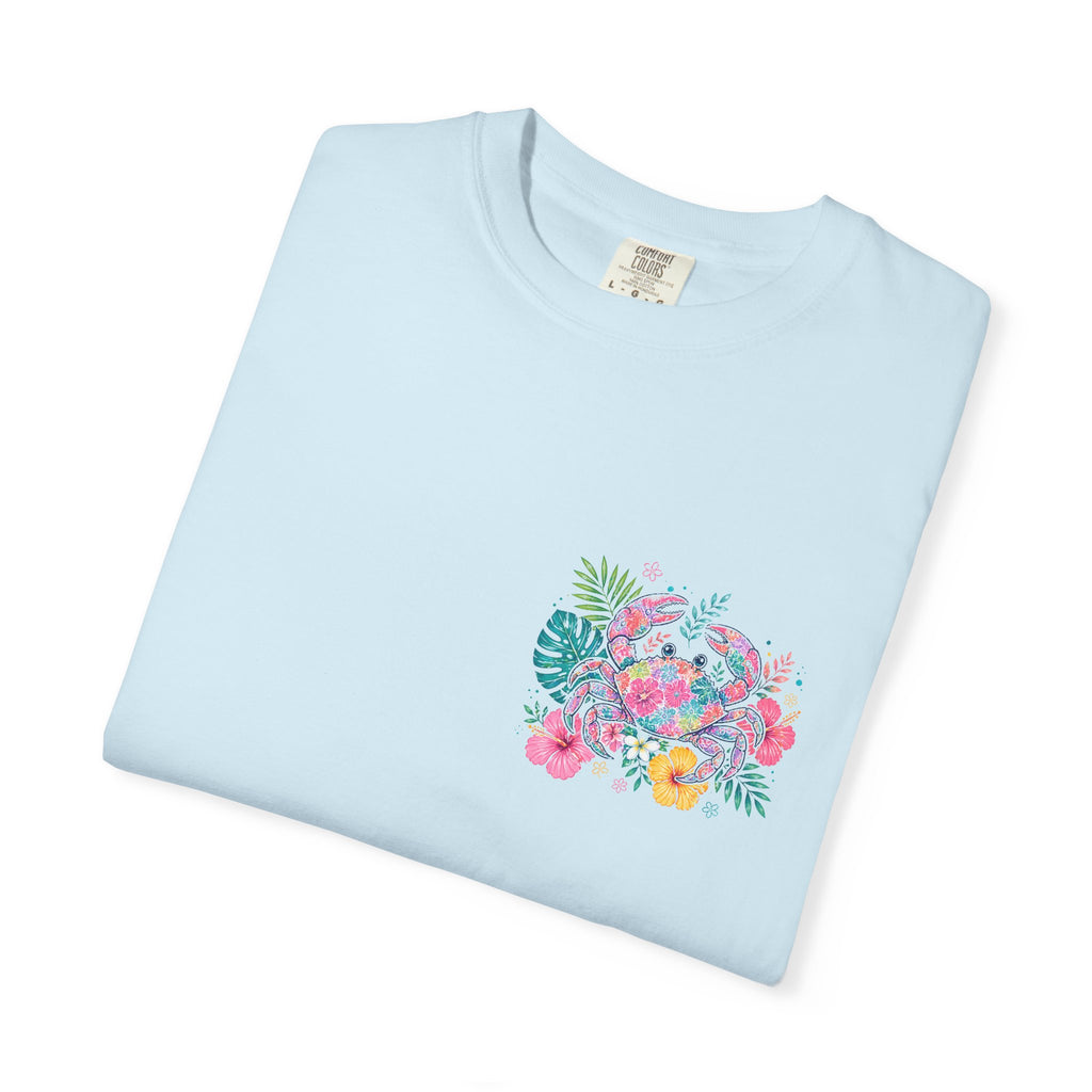 T-Shirt — "Sun Sand" Tropical Palm Floral Graphic Tee