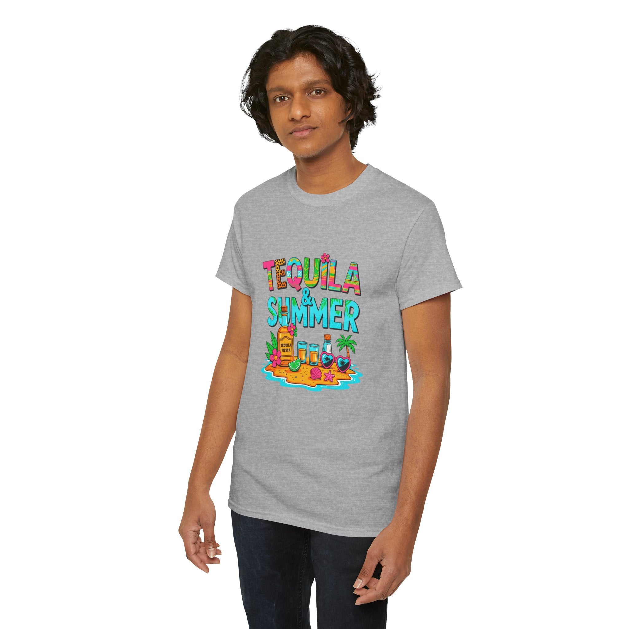 Tequila Summer Tee – Tropical Beach Cocktail Graphic T-Shirt