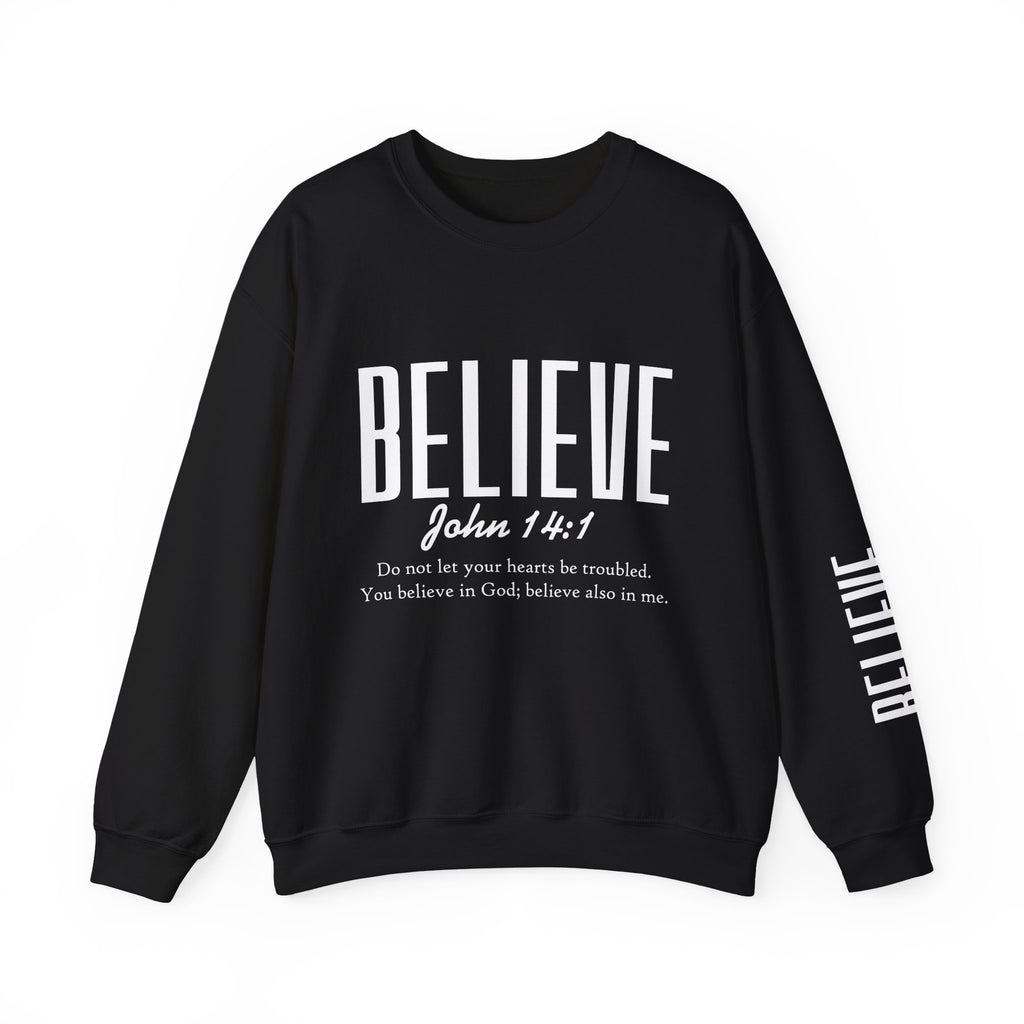 Wolf Pack “Believe John 14:1” Crewneck – Faith Streetwear Pullover