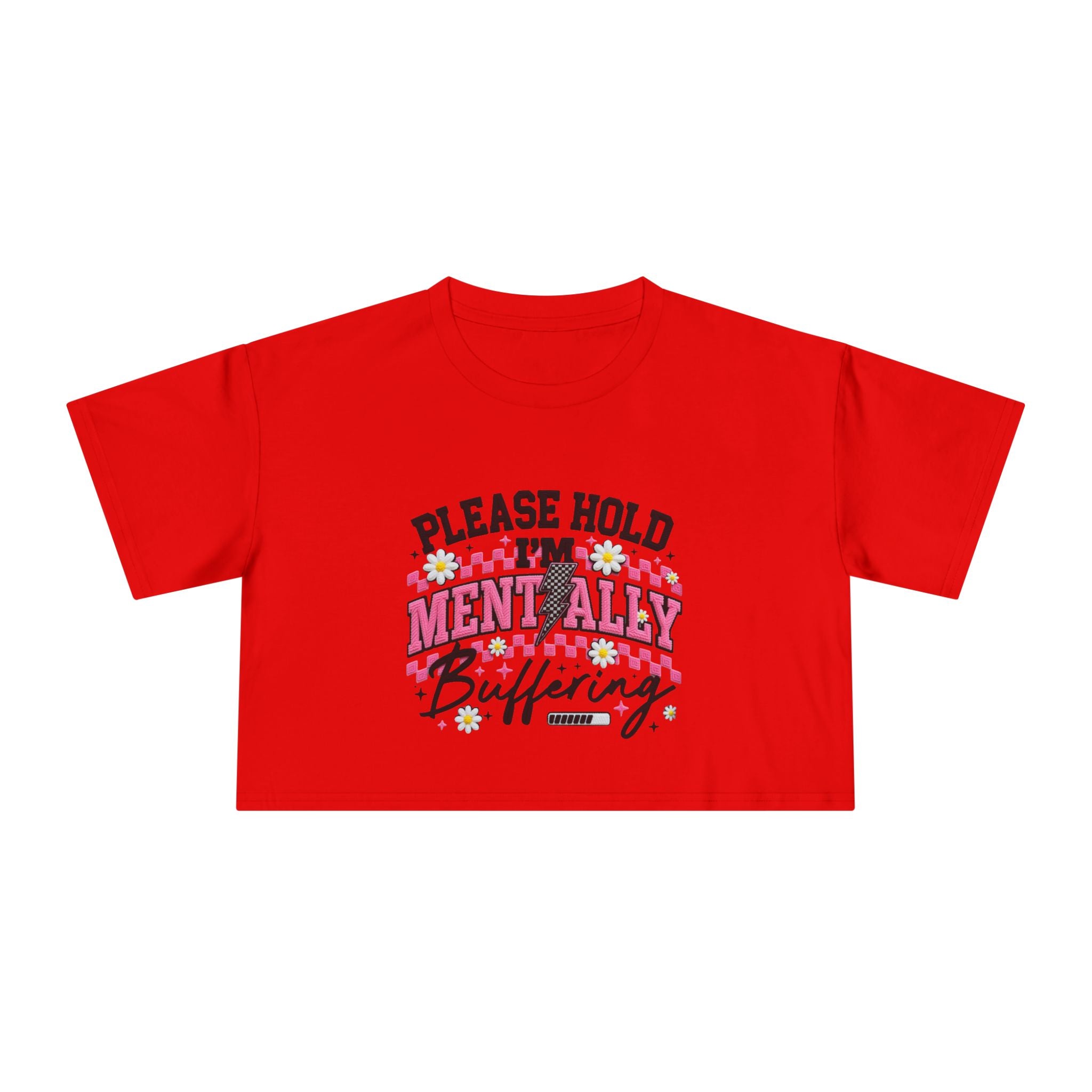 Please Hold I[0m'm Mentally Buffering Crop Tee