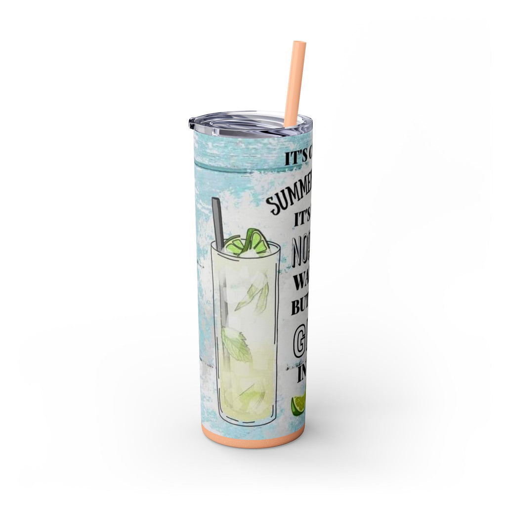 20oz Skinny Tumbler with Straw — Summer Water Tumbler