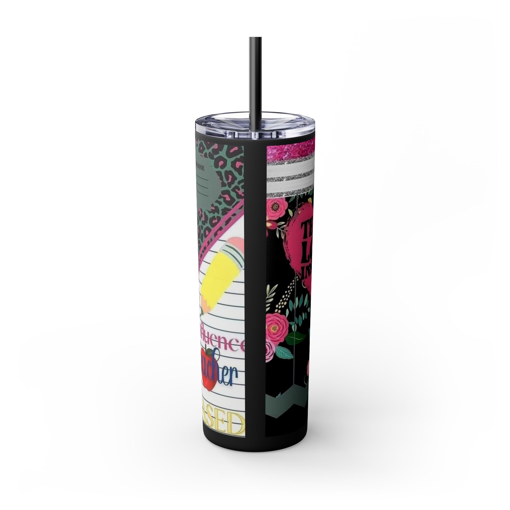 Teacher Skinny Tumbler with Straw — 20oz