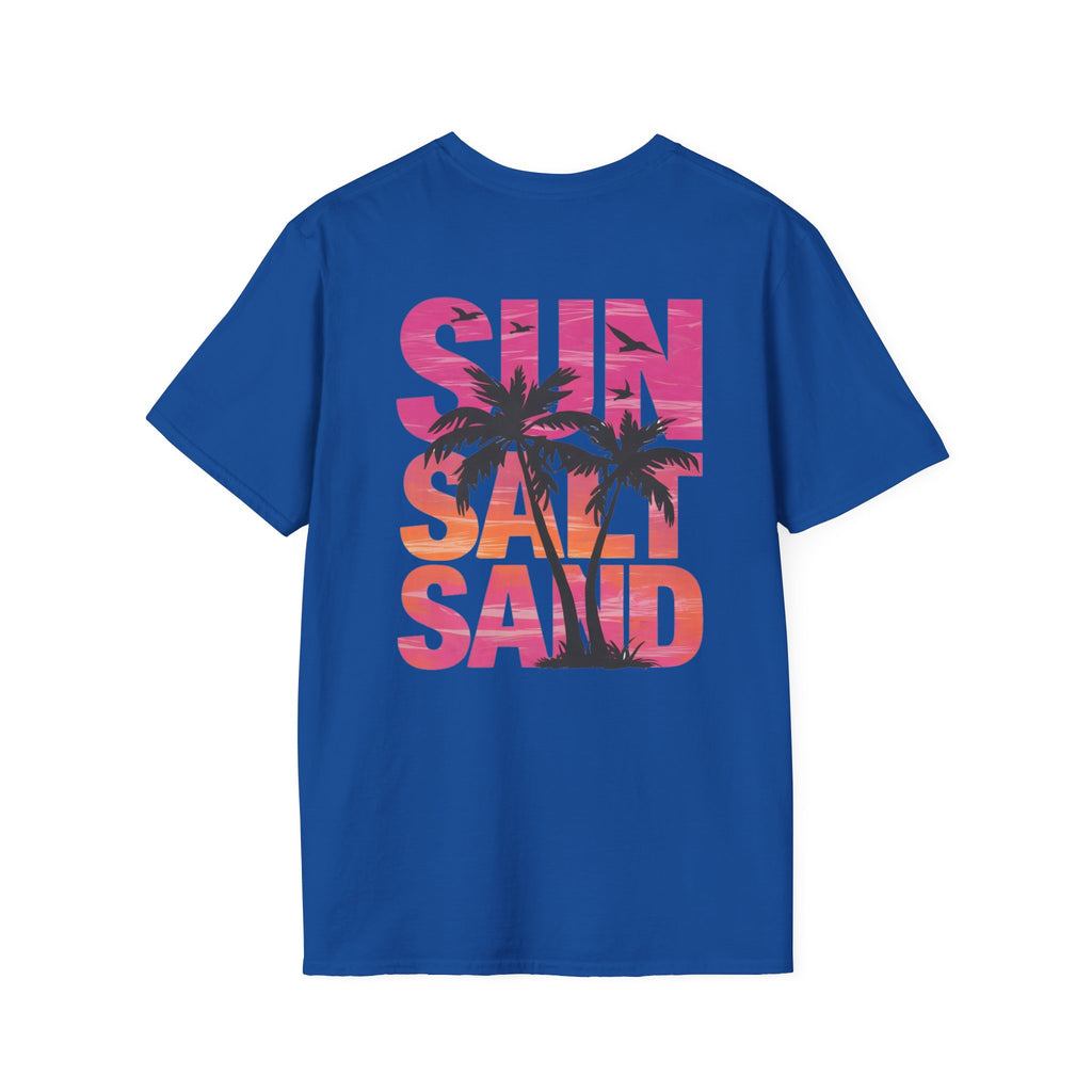 Salty Soul Beach T-Shirt — Sun, Palm Trees & Waves Graphic Tee