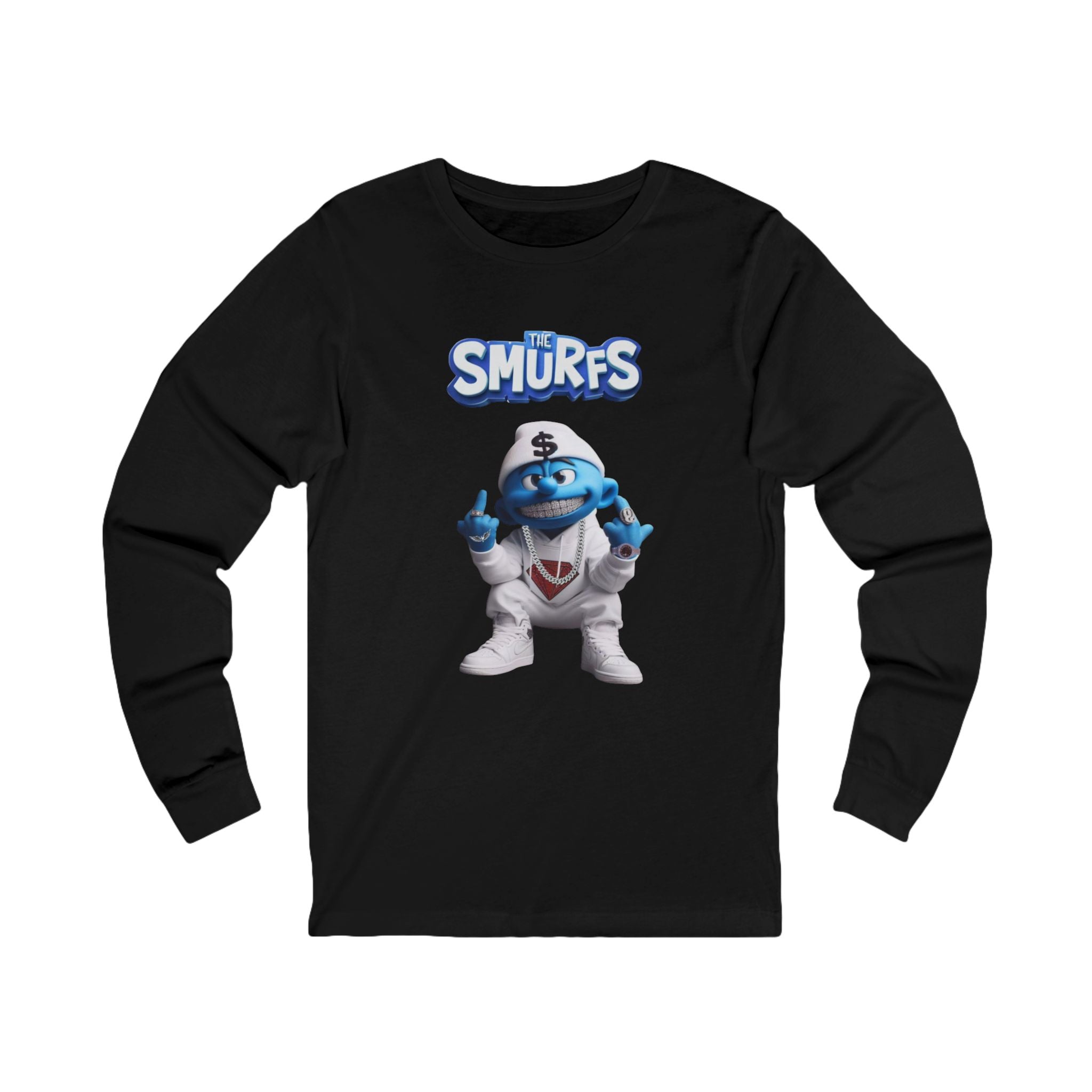 Hood Smurf Long Sleeve Tee — Hooded Smurf Graphic Shirt